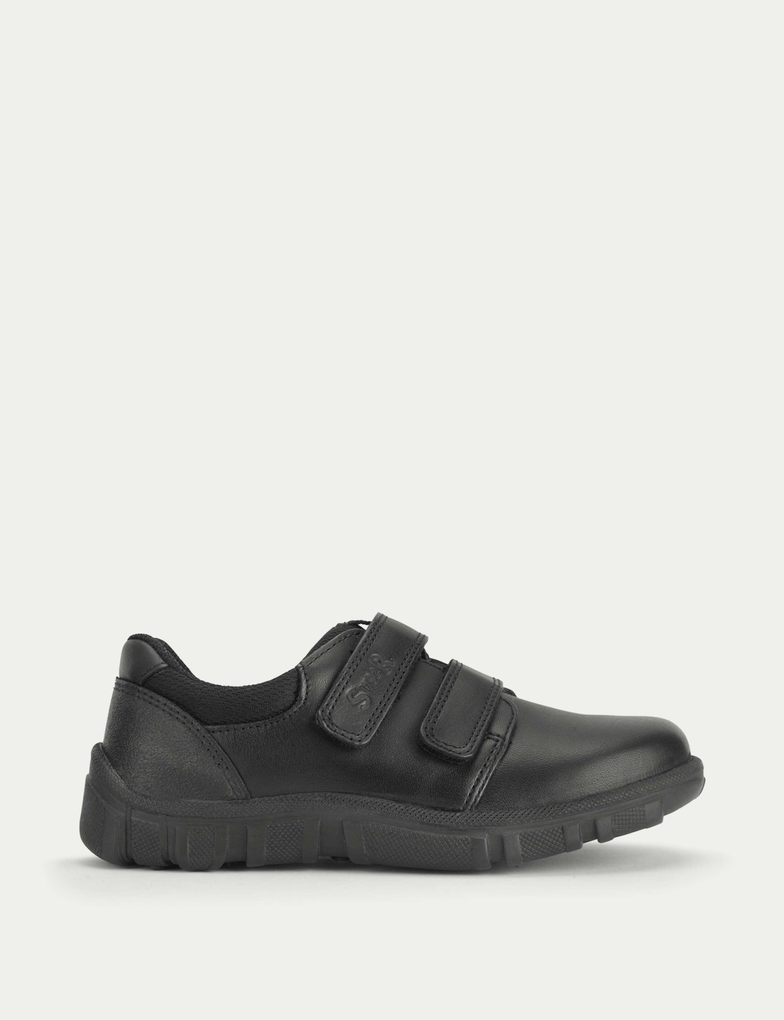 Kids' Leather Riptape School Shoes (9 Small - 3½ Large)