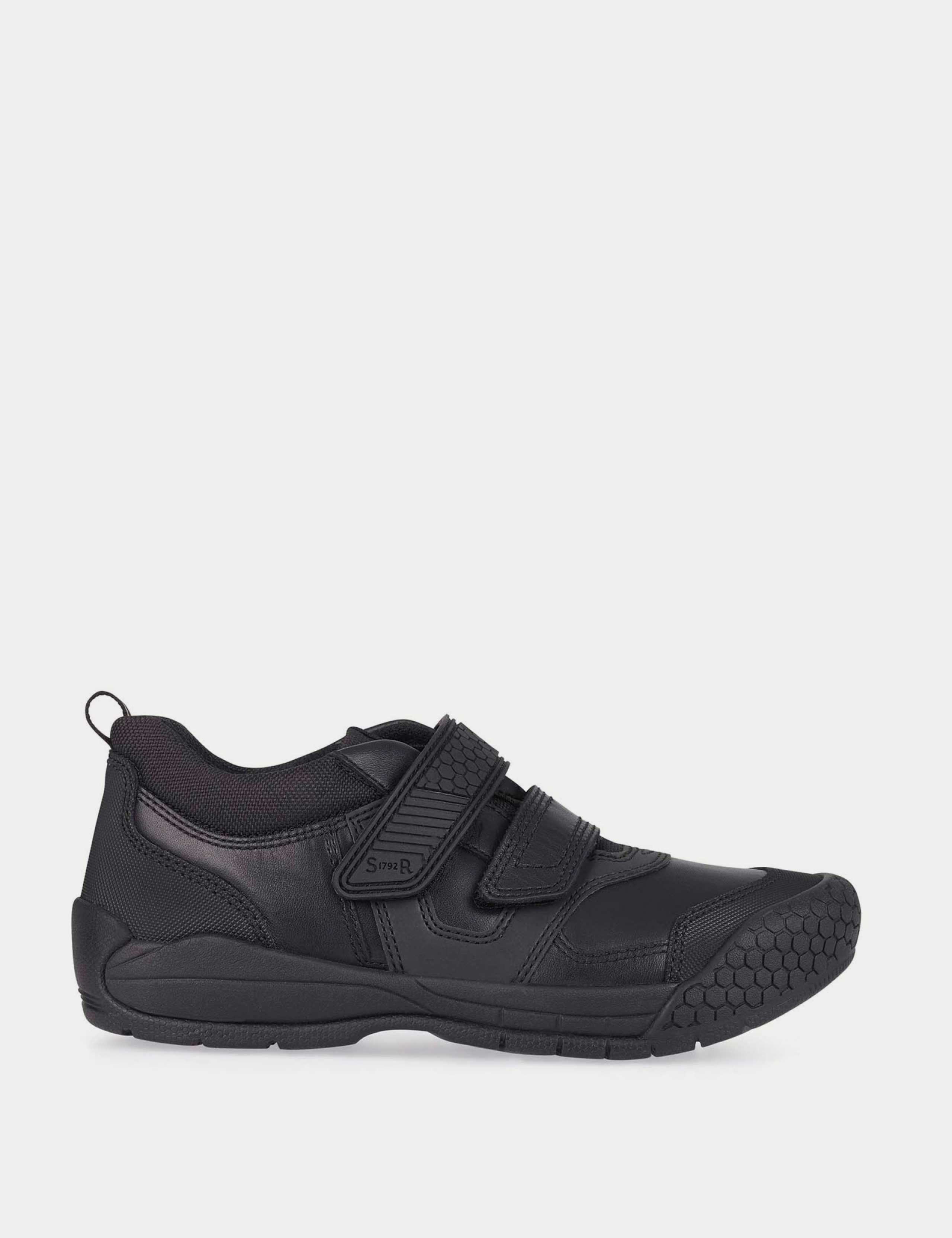 Kids' Leather Riptape School Shoes (7 Small - 4 Large)