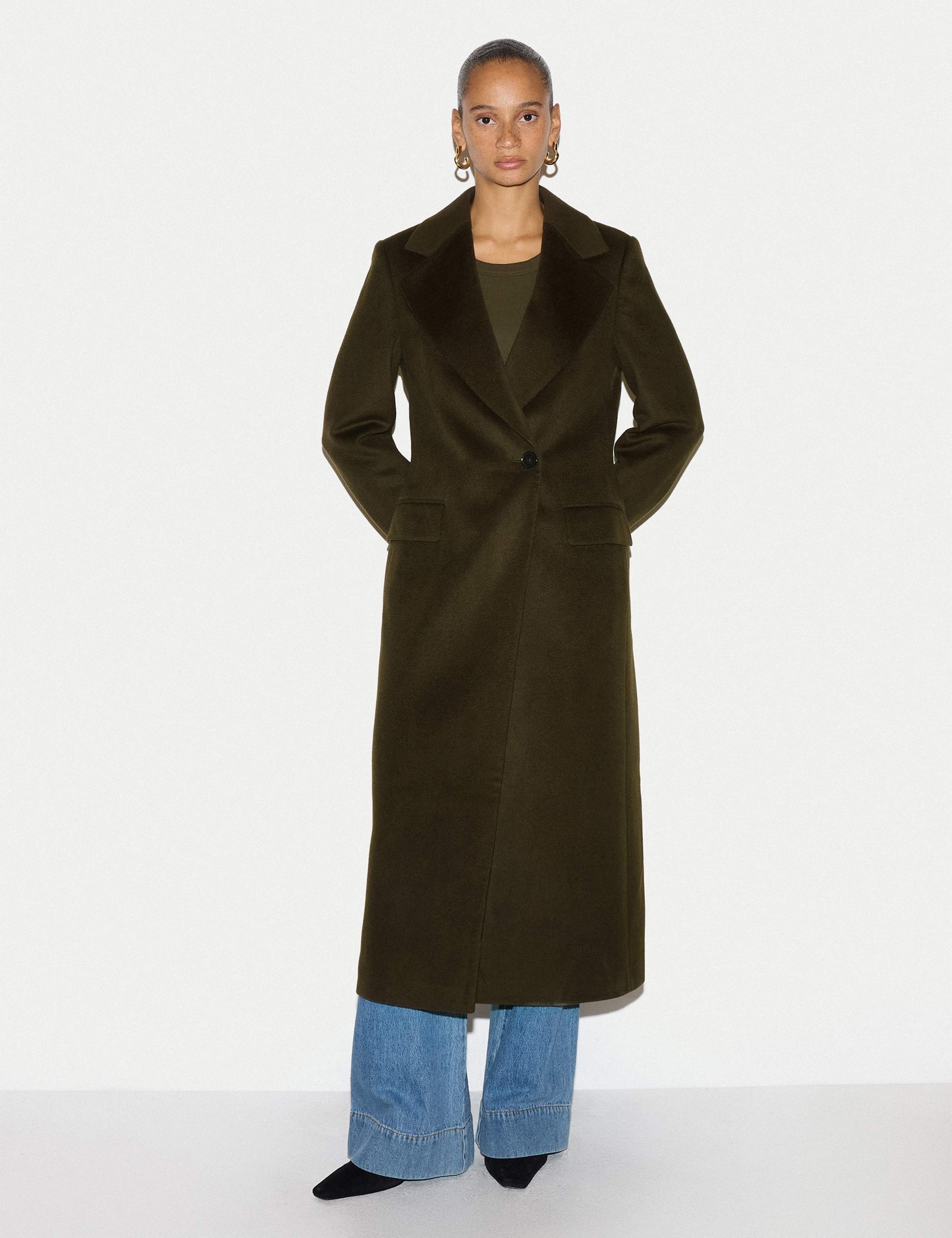 Pure Wool Collared Longline Duster Coat