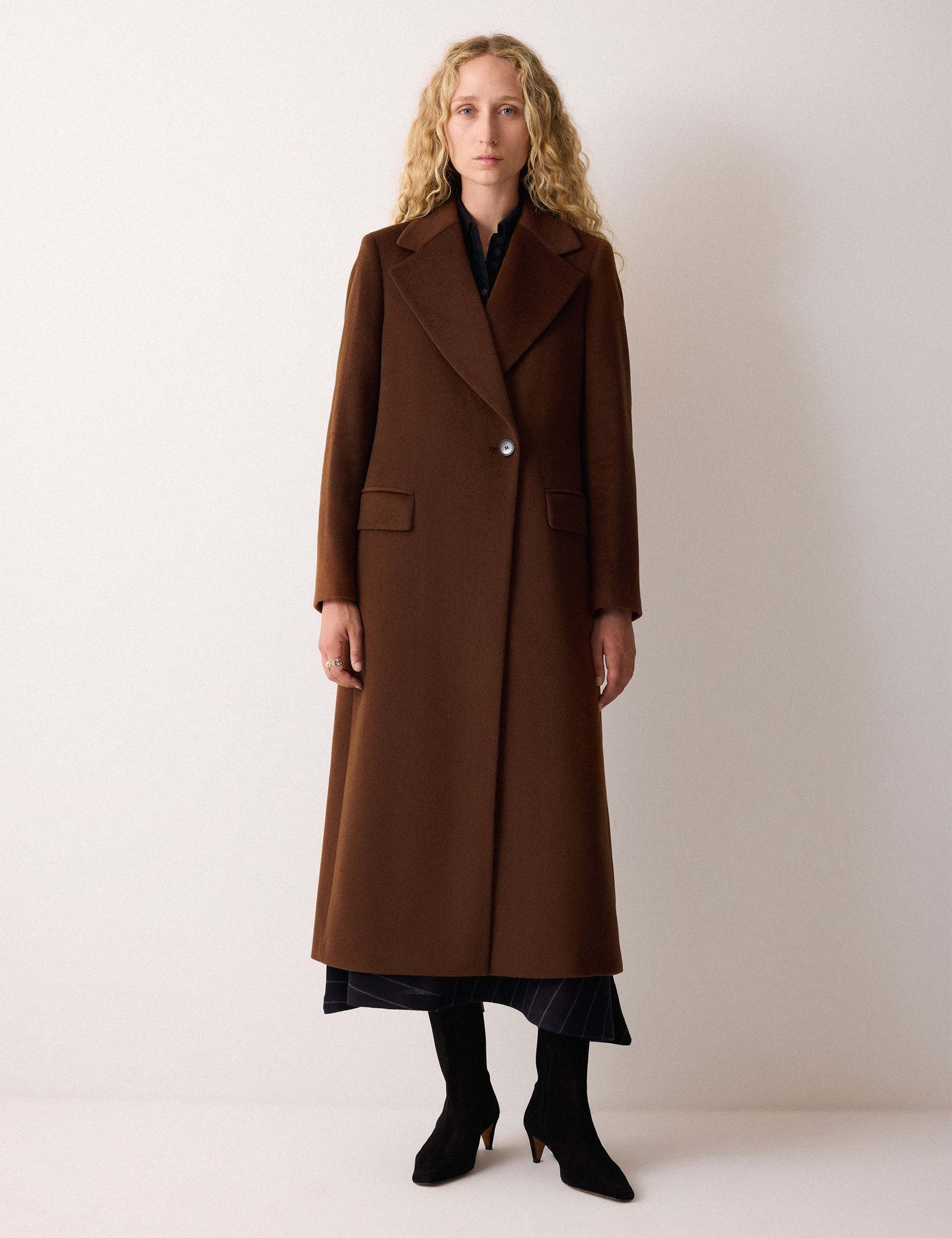 Pure Wool Collared Longline Duster Coat