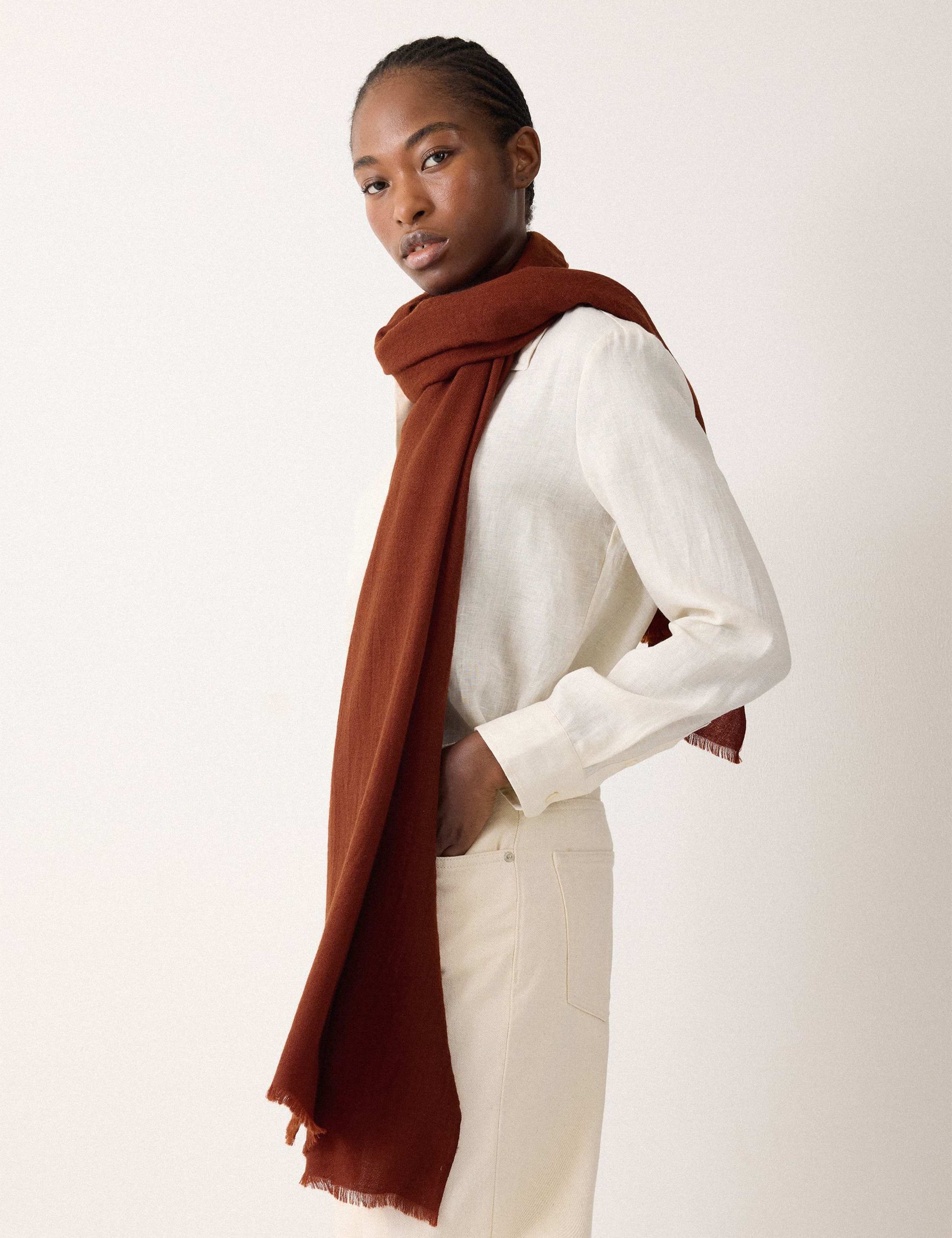 Wool Rich Scarf with Silk