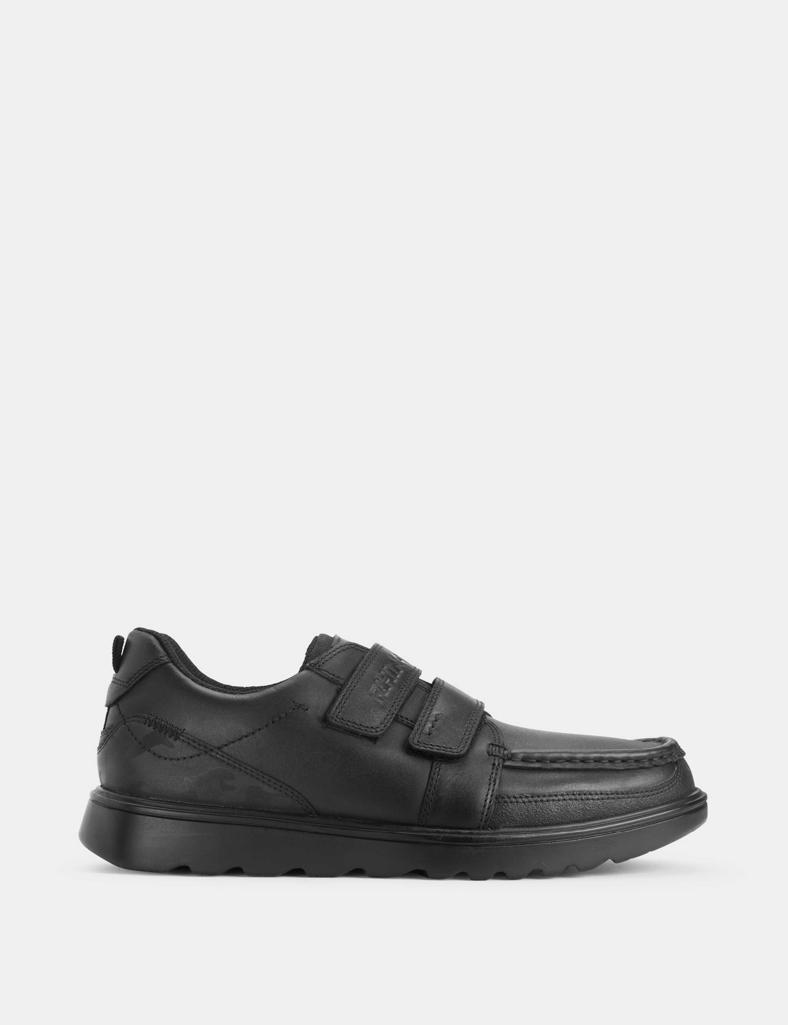 Kids' Leather Riptape School Shoes (2 Large - 9½ Large)