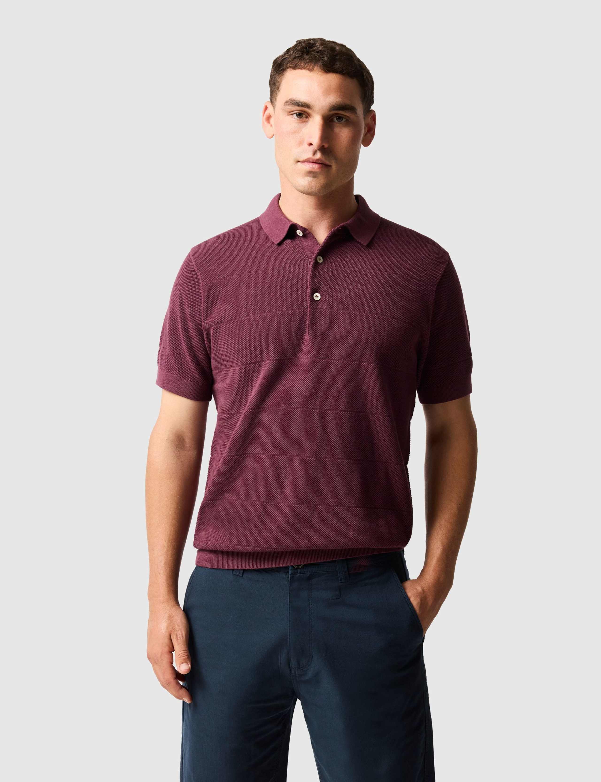 Masons Pure Cotton Flat Knitted Polo Shirt