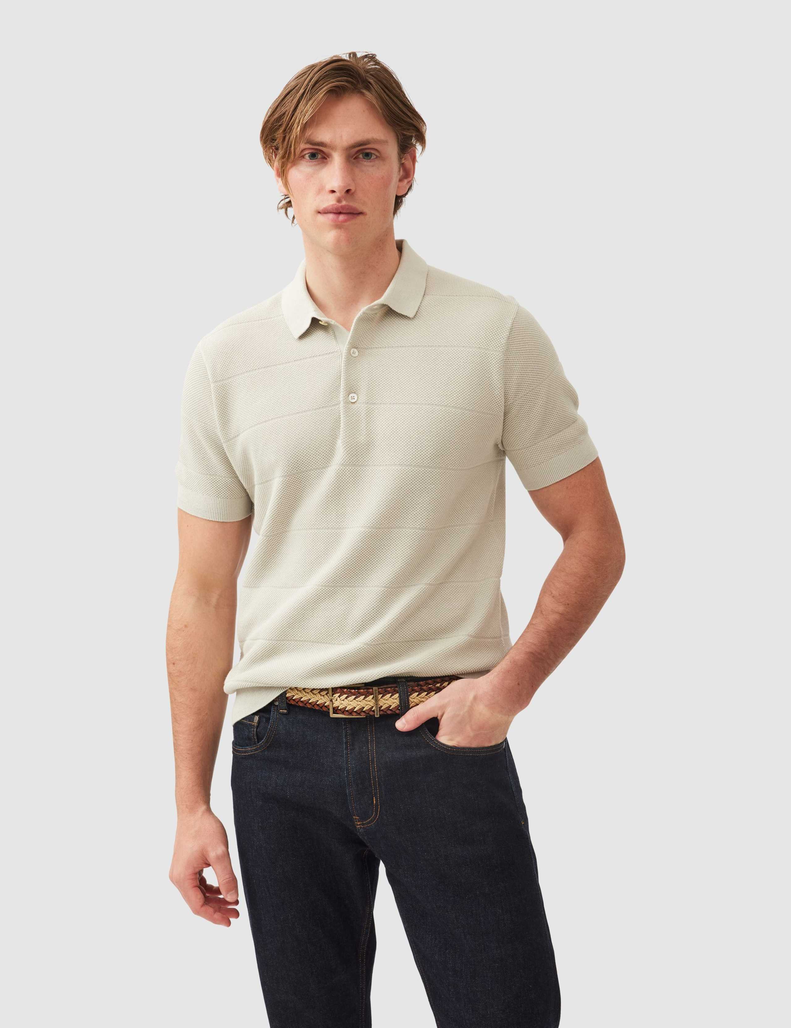 Masons Pure Cotton Flat Knitted Polo Shirt