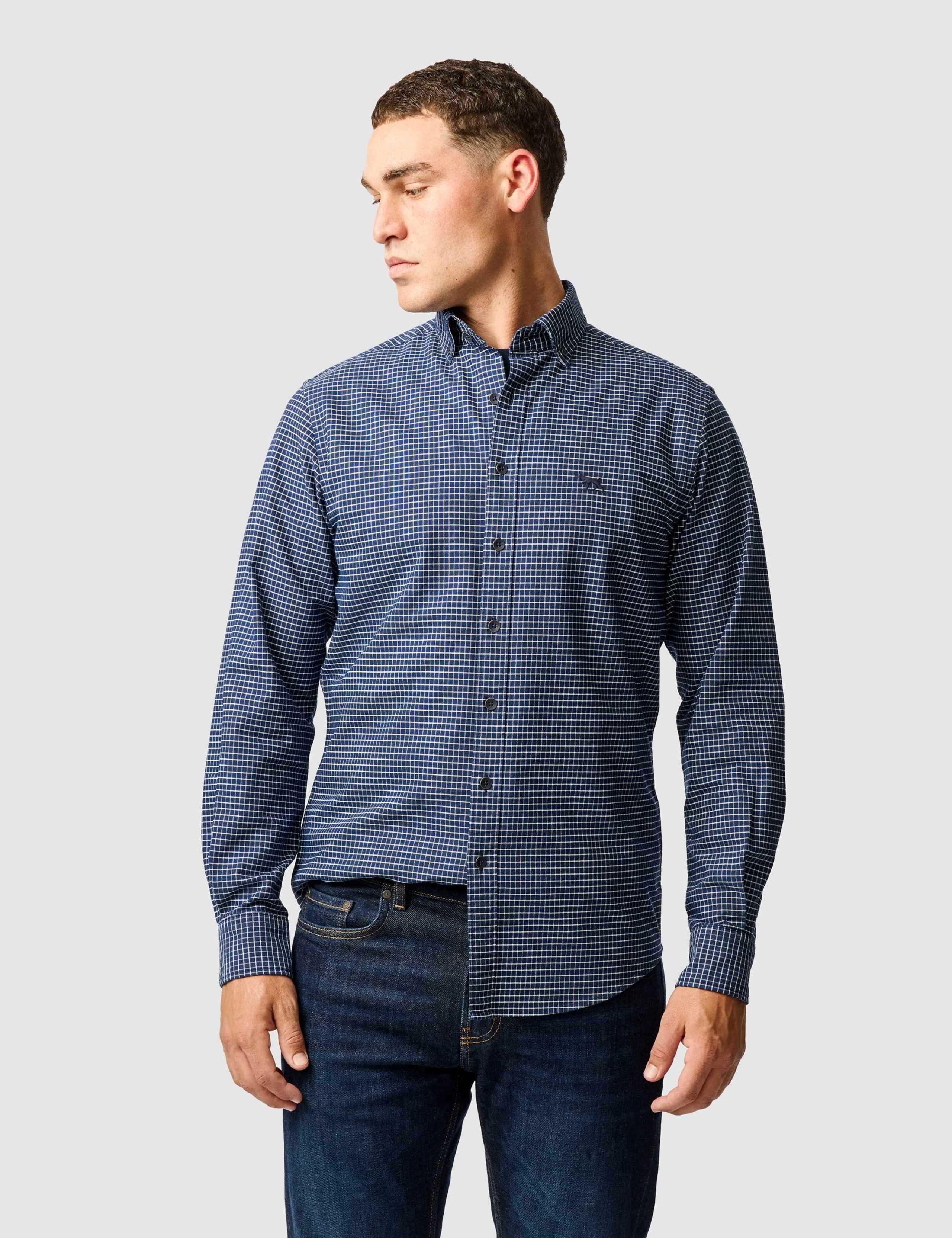 Gunn Slim Fit Pure Cotton Check Oxford Shirt