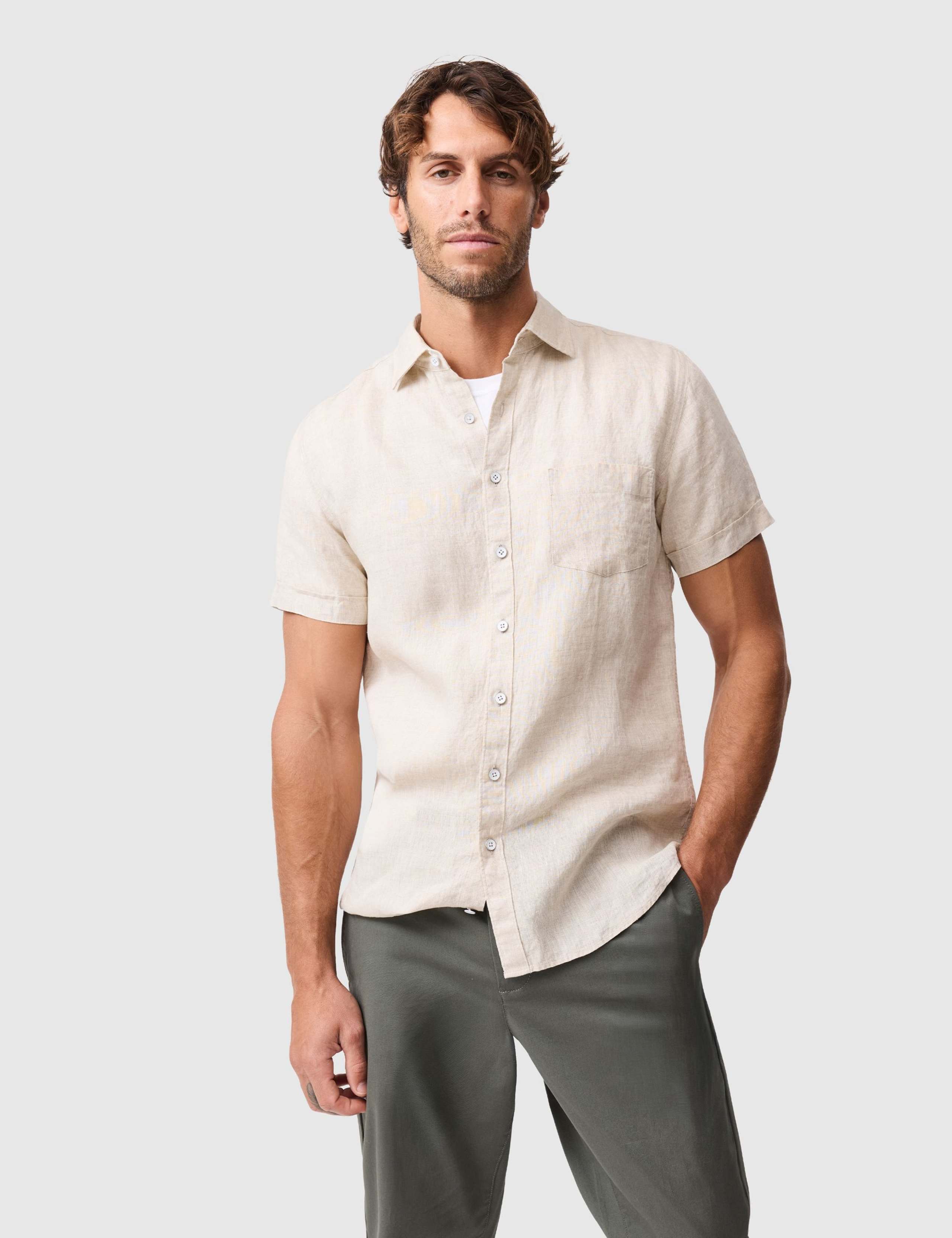 Palm Beach Slim Fit Pure Linen Shirt