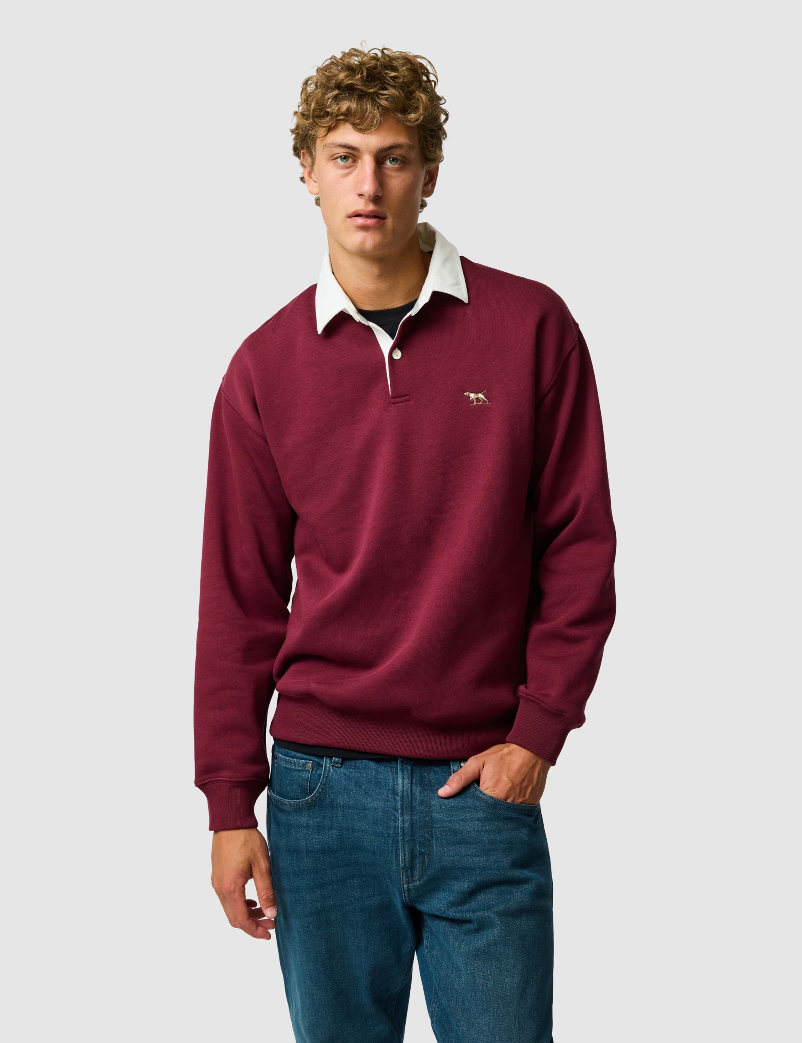 Otago Cotton Rich Rugby Collar Sweatshirt
