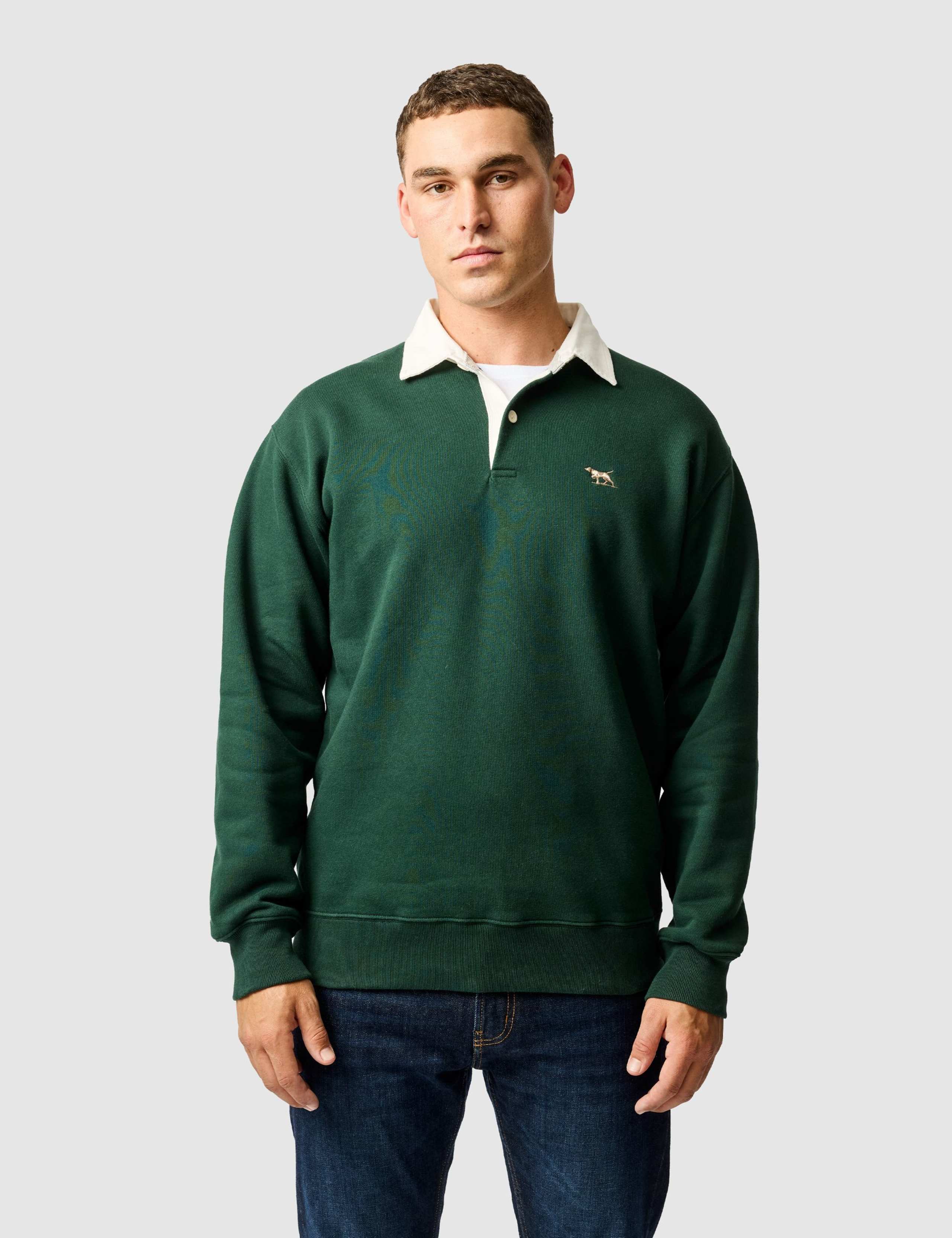 Otago Cotton Rich Rugby Collar Sweatshirt