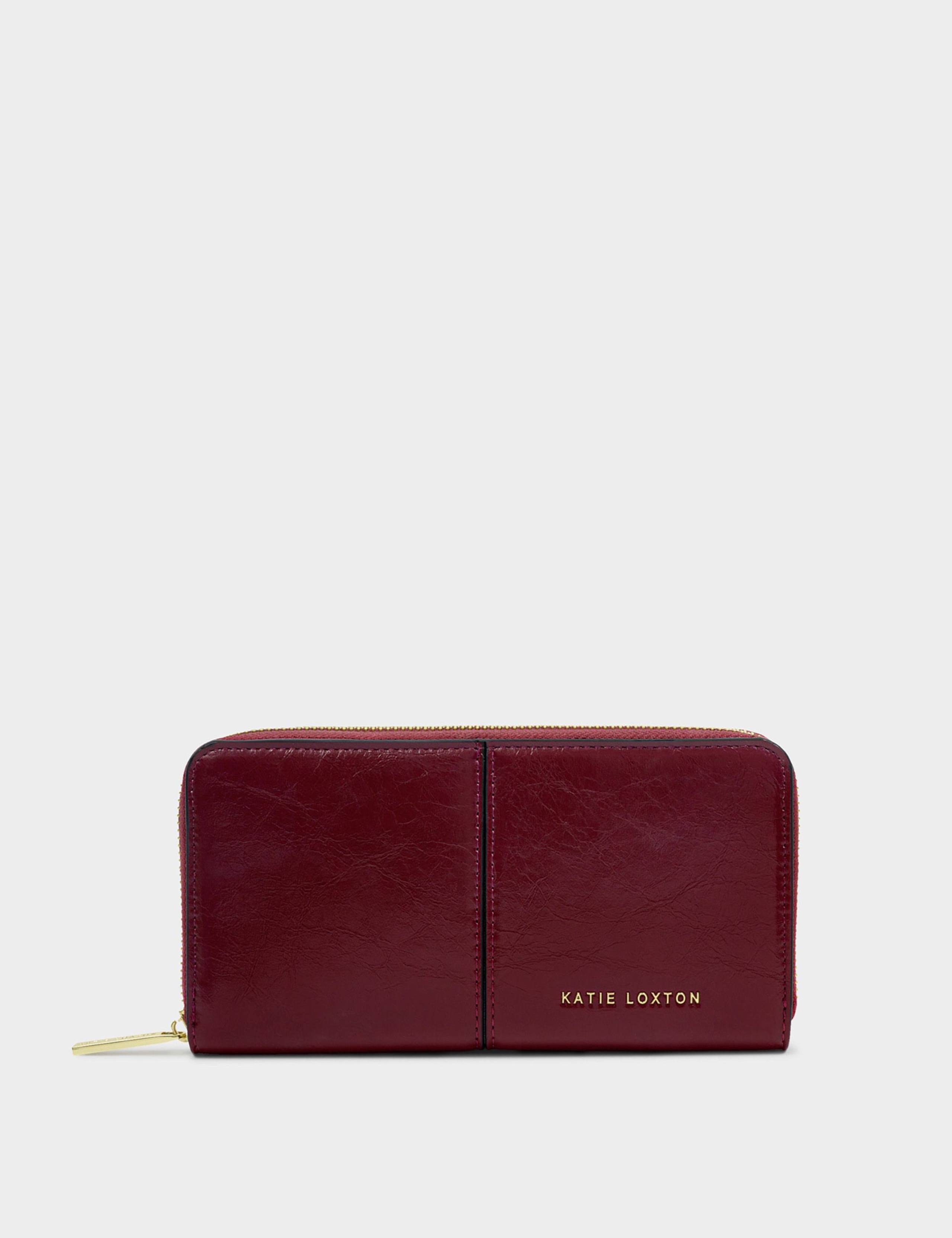 Faux Leather Patent Zip Around Purse