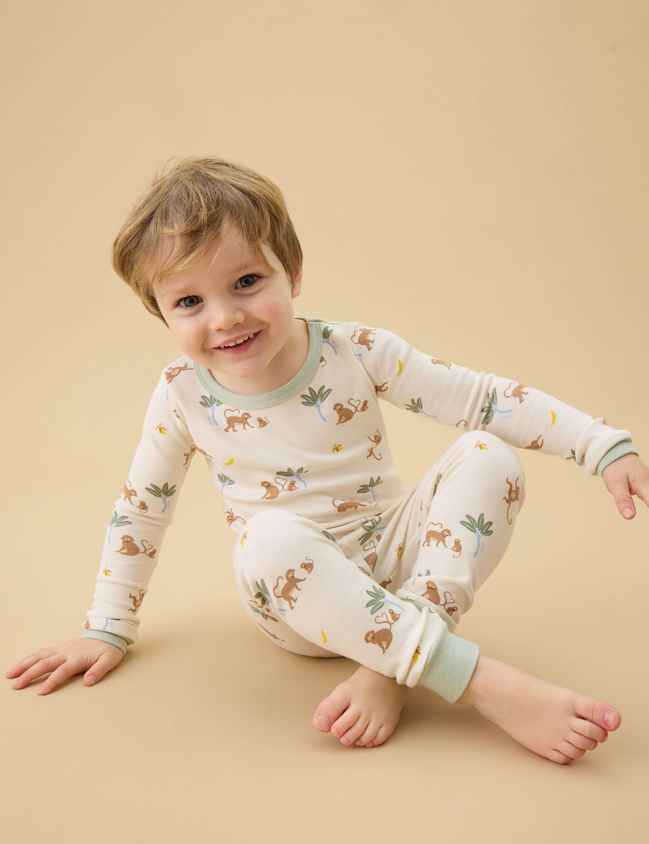 Cotton Blend Monkey Pyjamas (0-6 Yrs)