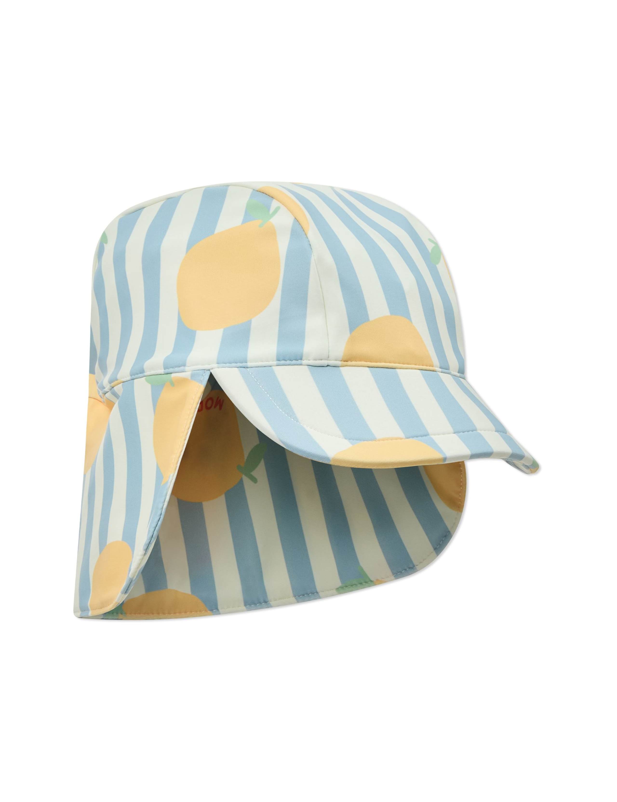 Striped Lemon Print Swim Hat (0-4 Yrs)