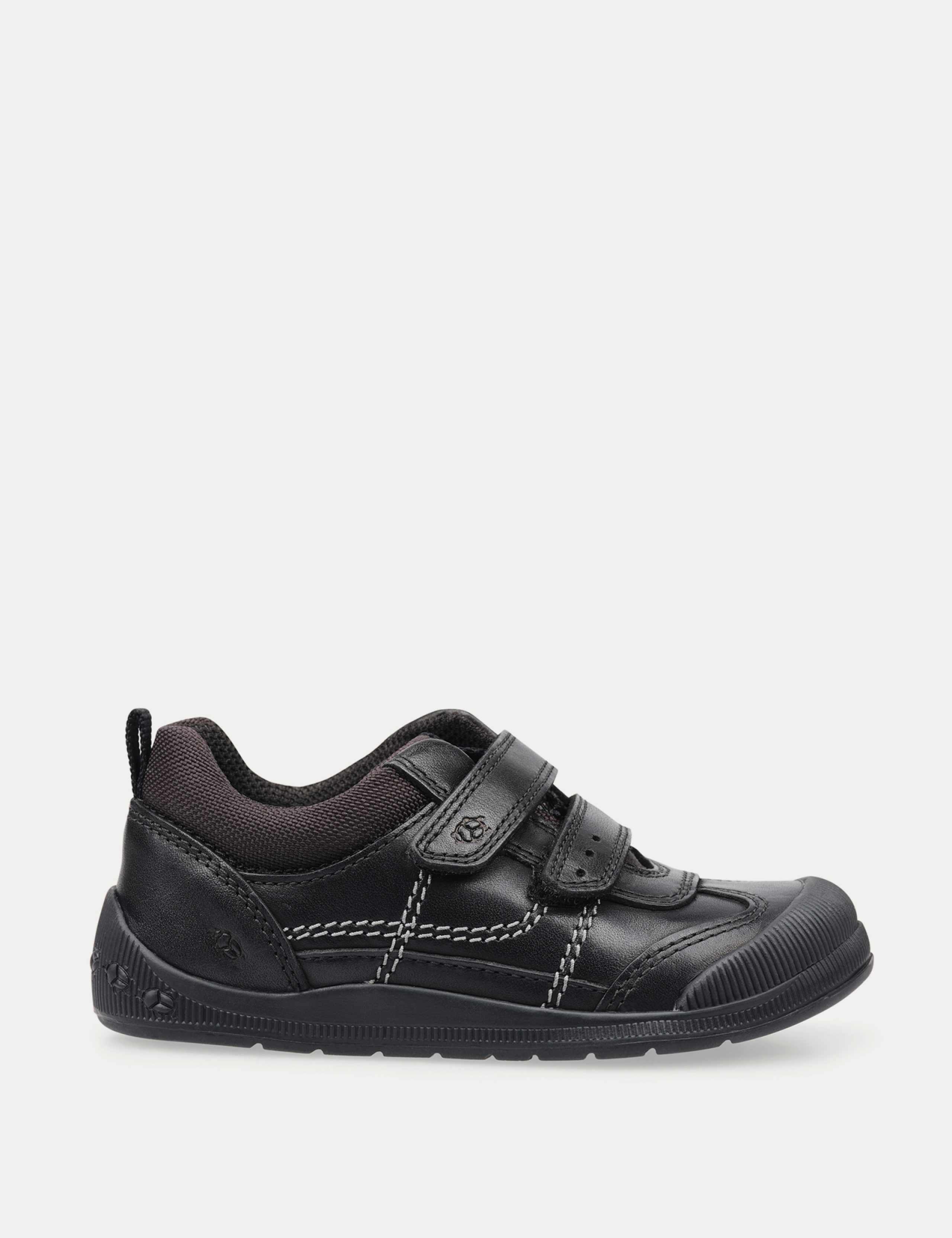 Kids' Leather Riptape Schoolwear Shoes (6 Small - 10½ Small)