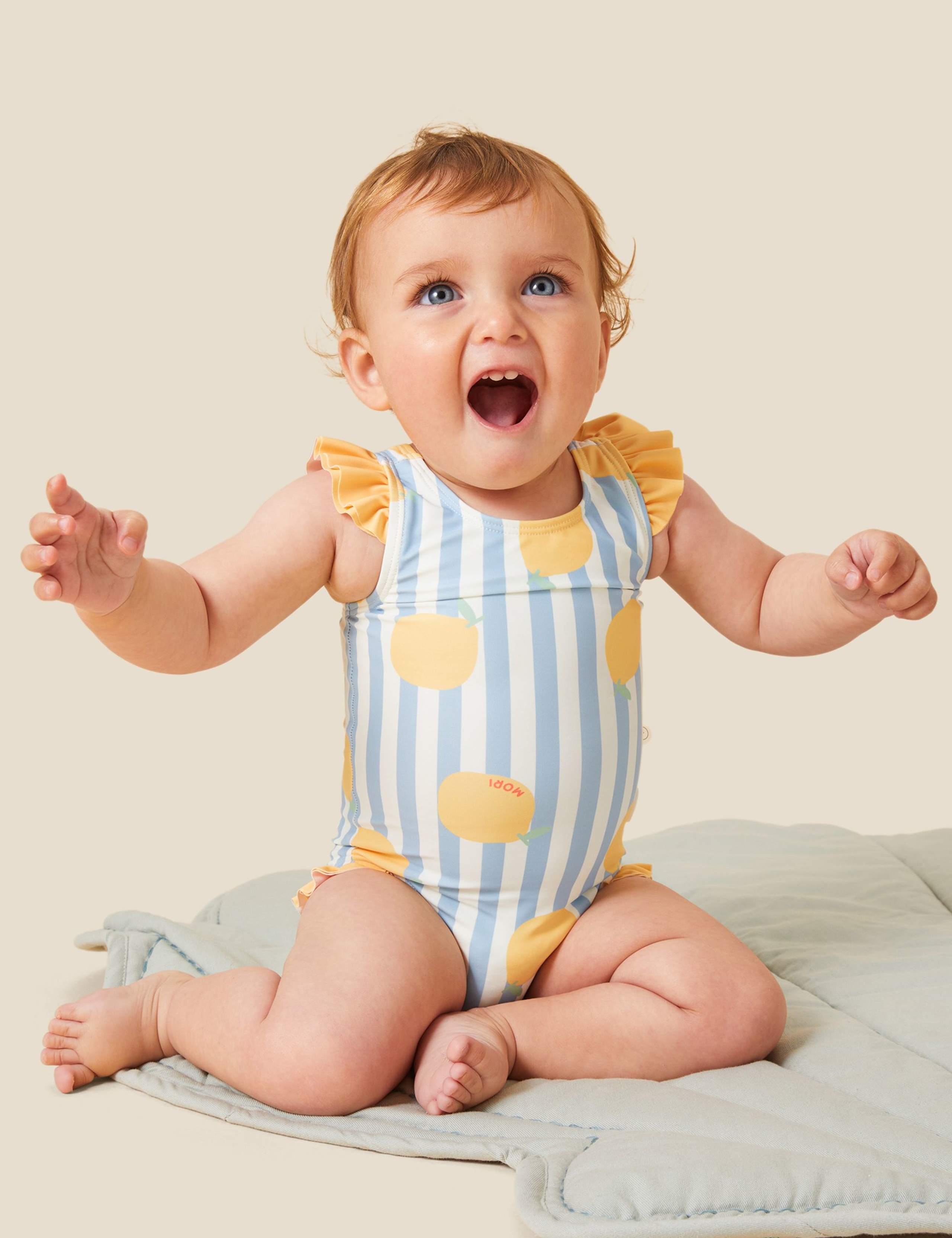 Lemon Striped Swimsuit (0-5 Yrs)