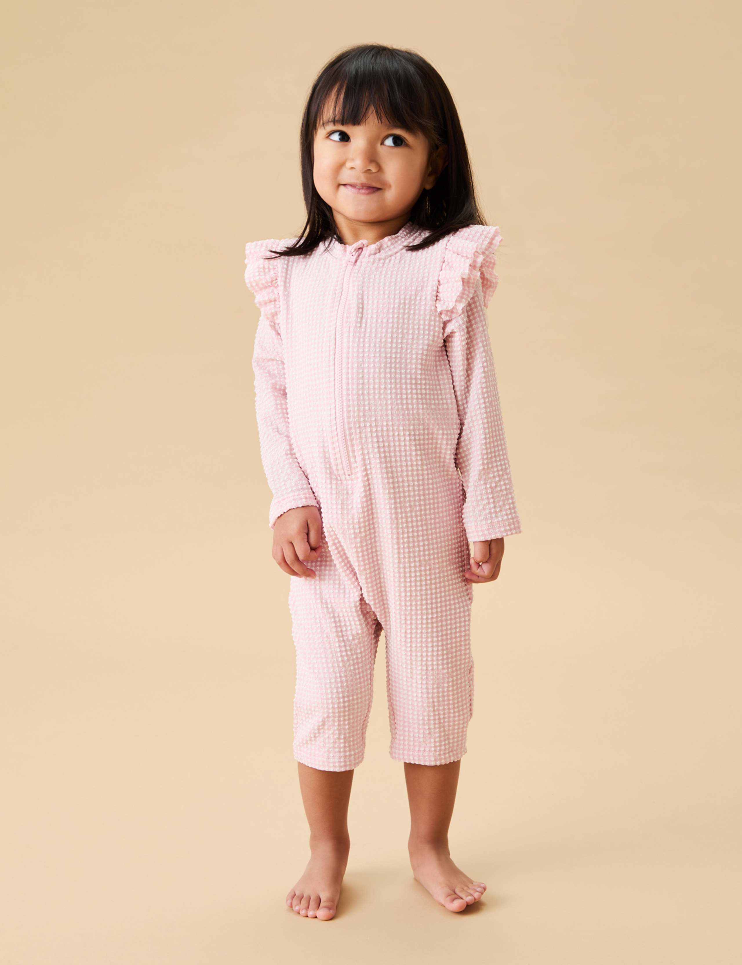 Gingham All In One Swimsuit (0-18 Mths)