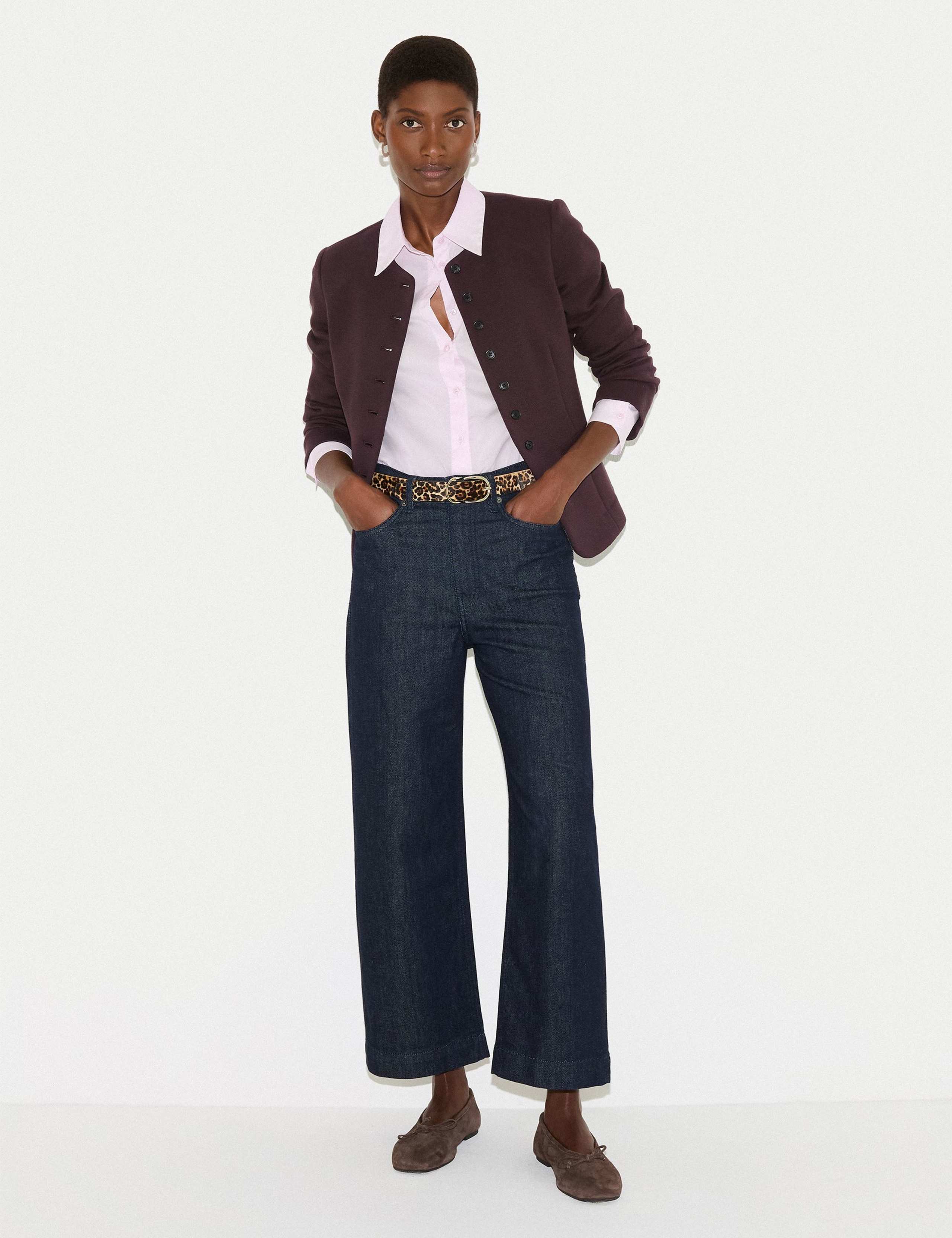 Crepe Jersey Button Detail Jacket