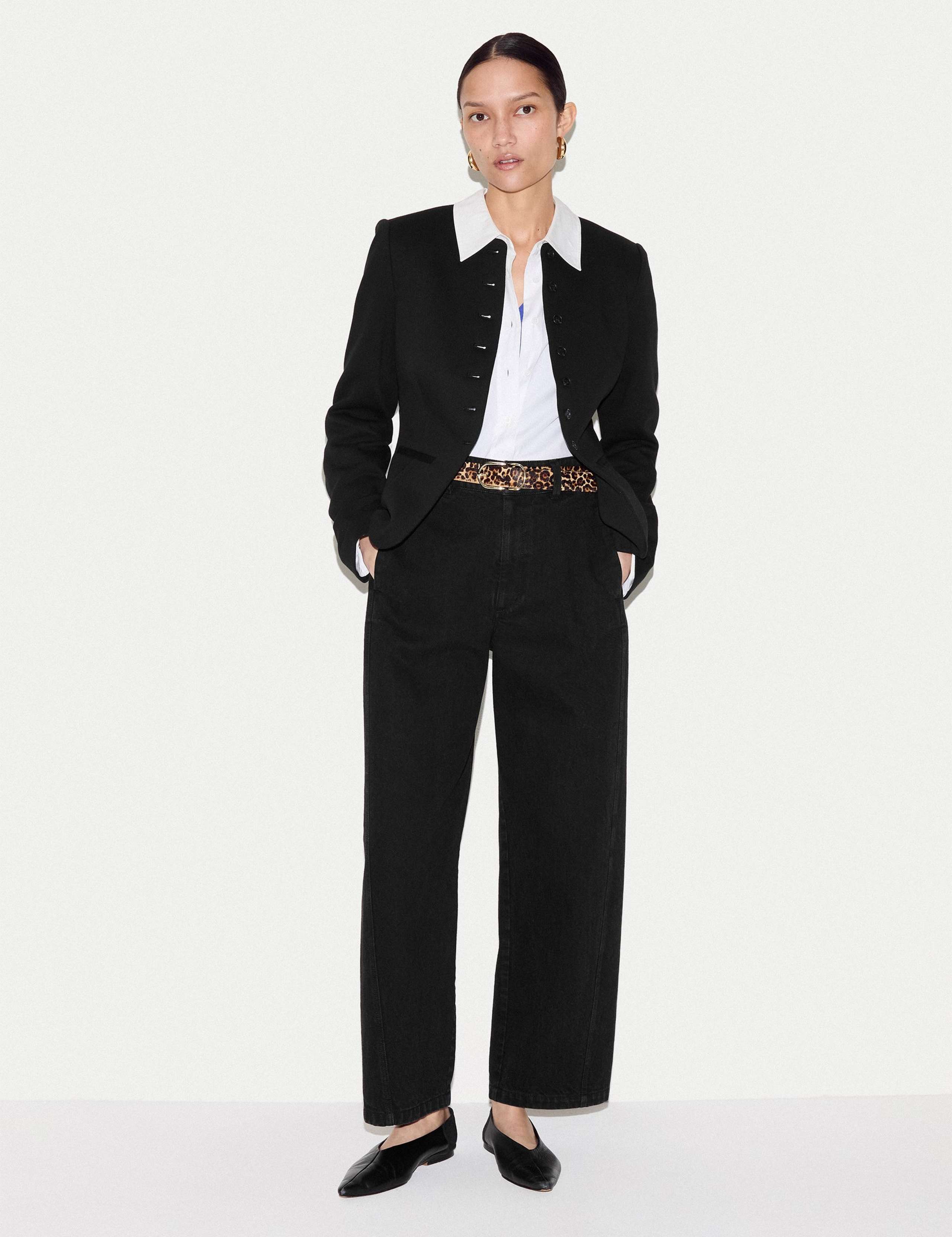 Crepe Jersey Button Detail Jacket