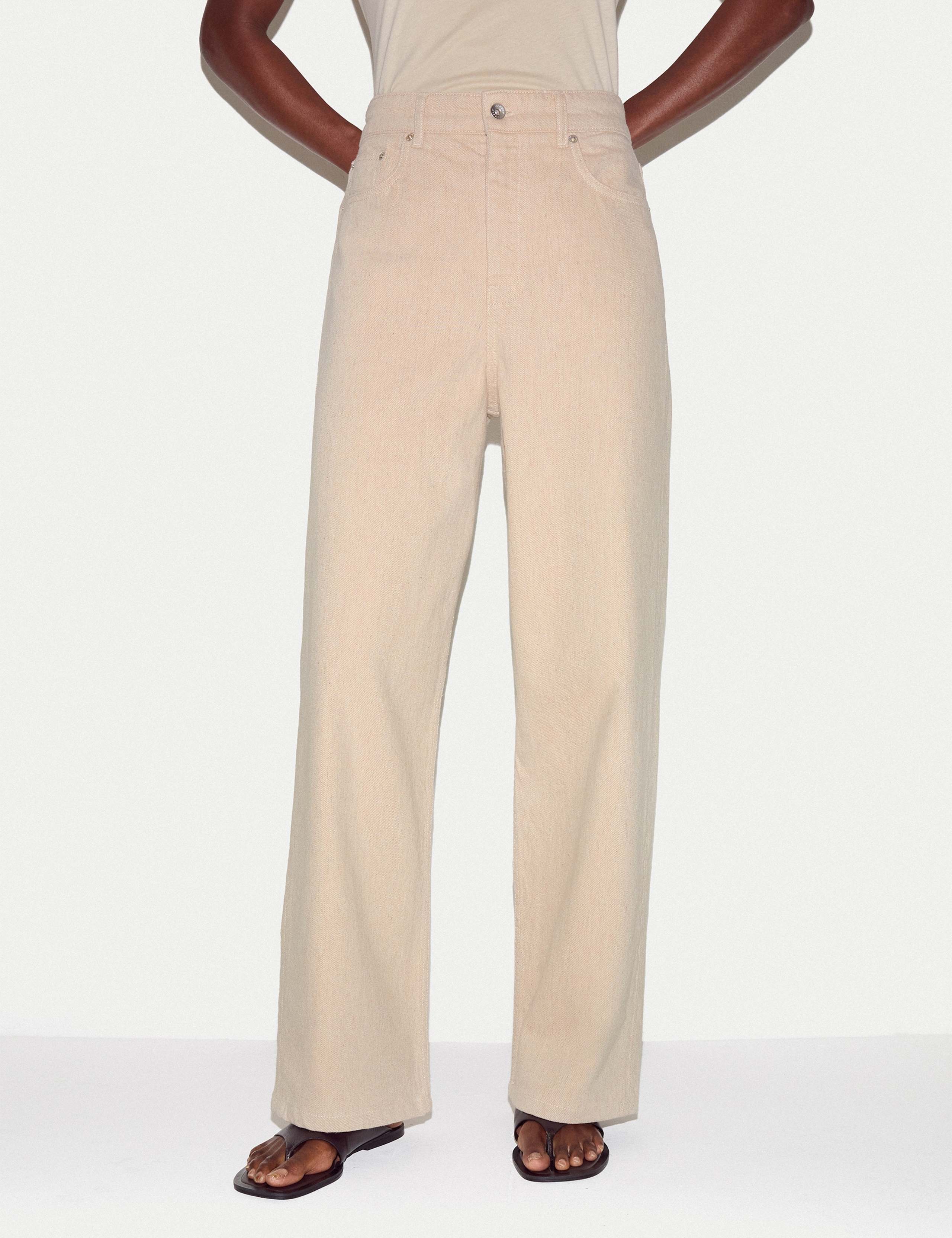 Pure Cotton High Waisted Straight Leg Jeans