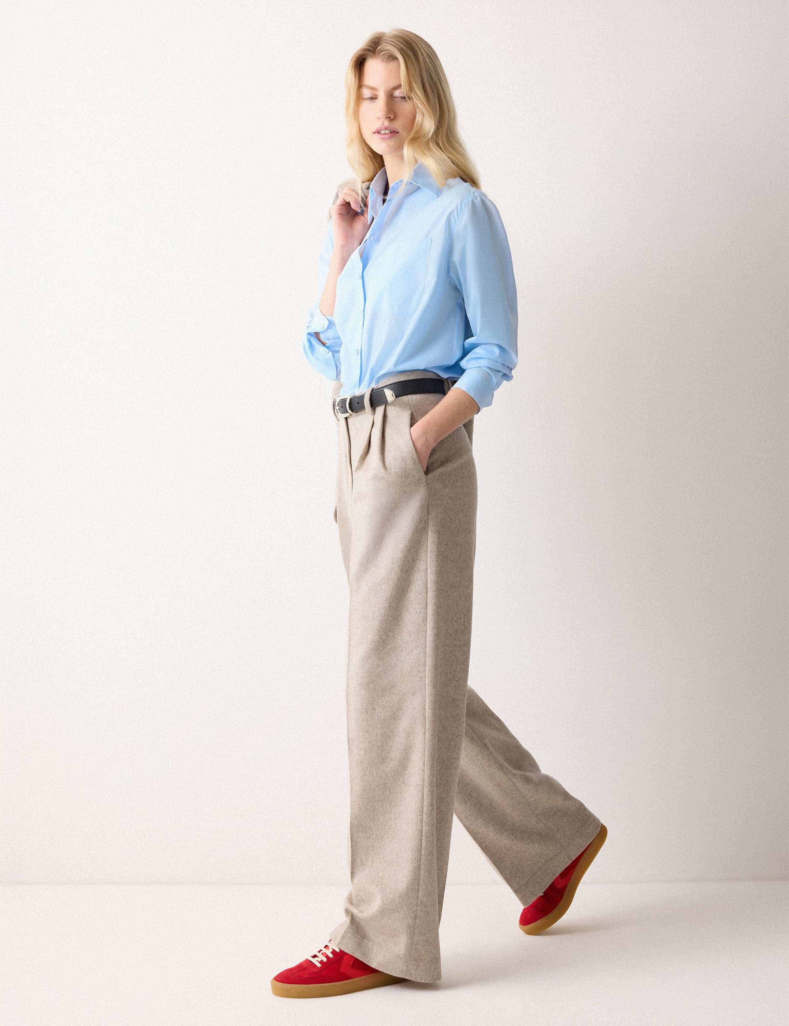 Pure Cotton Voile Collared Relaxed Shirt