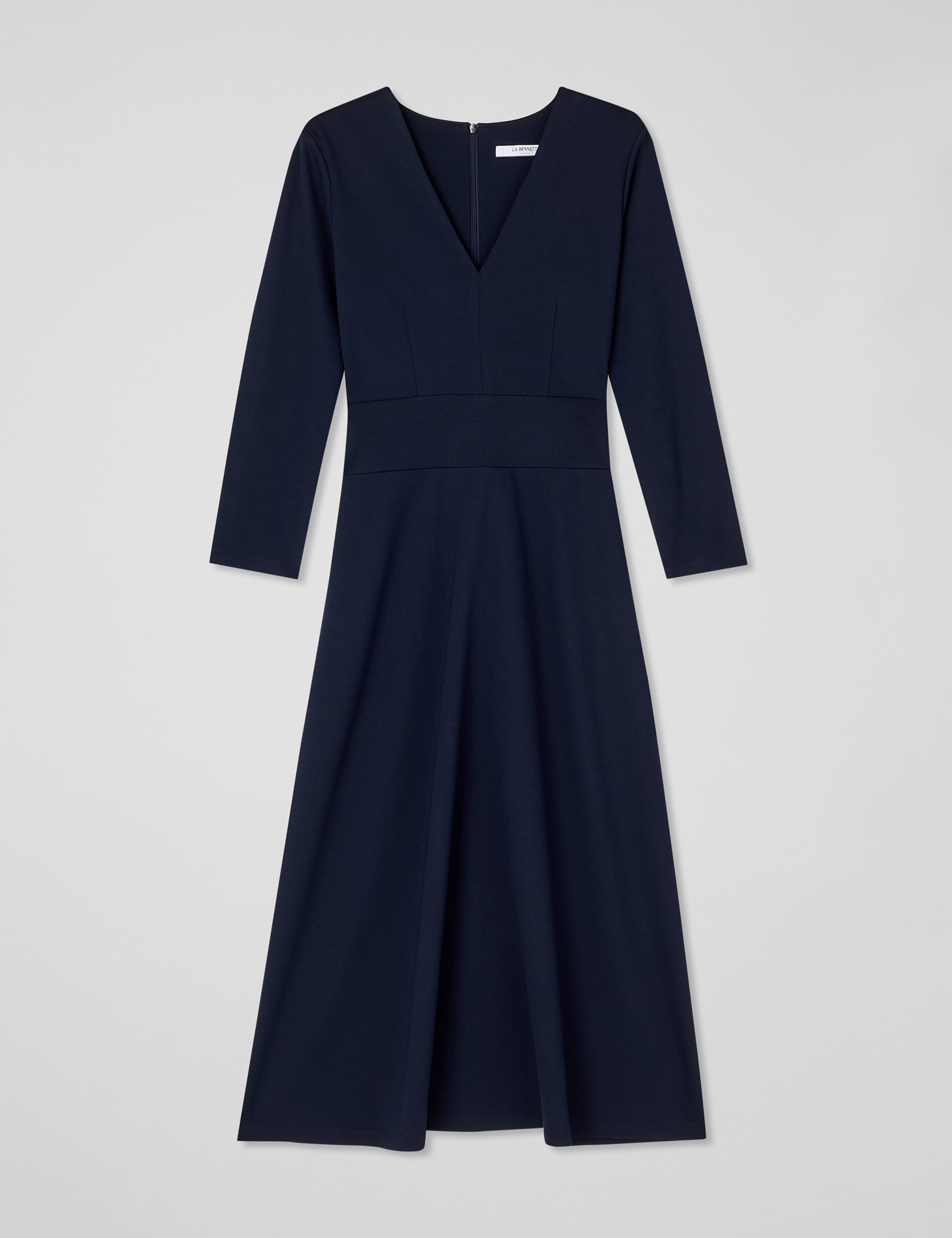 Jersey V-Neck Midi Skater Dress