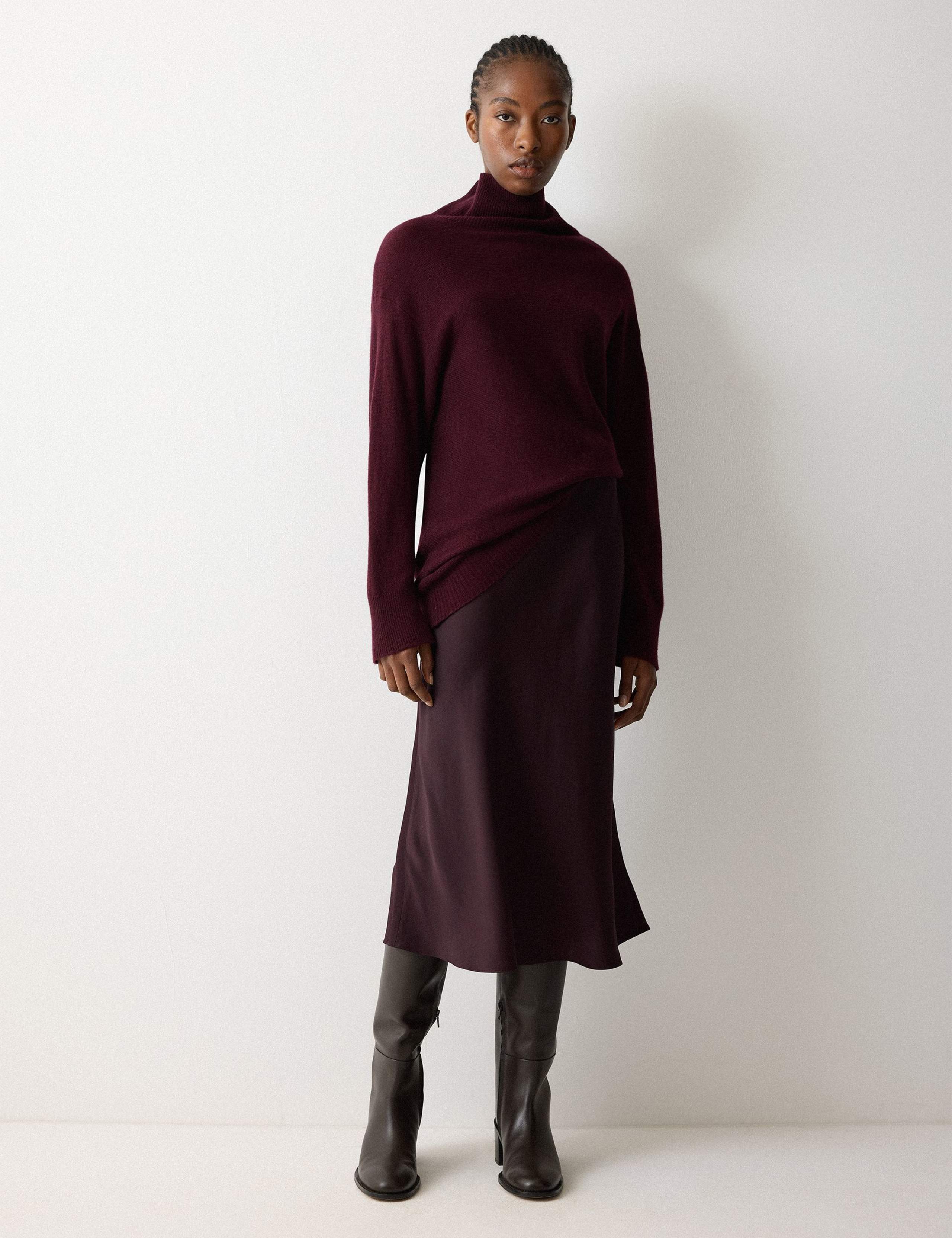 Satin Bias Midi Slip Skirt