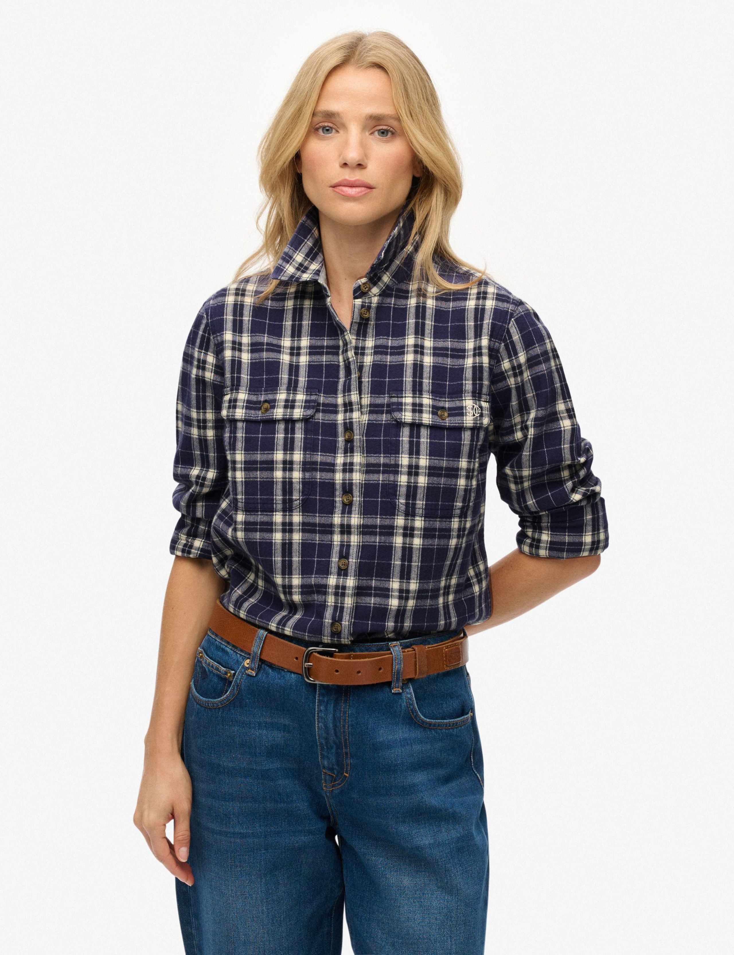 Pure Cotton Checked Relaxed Shirt