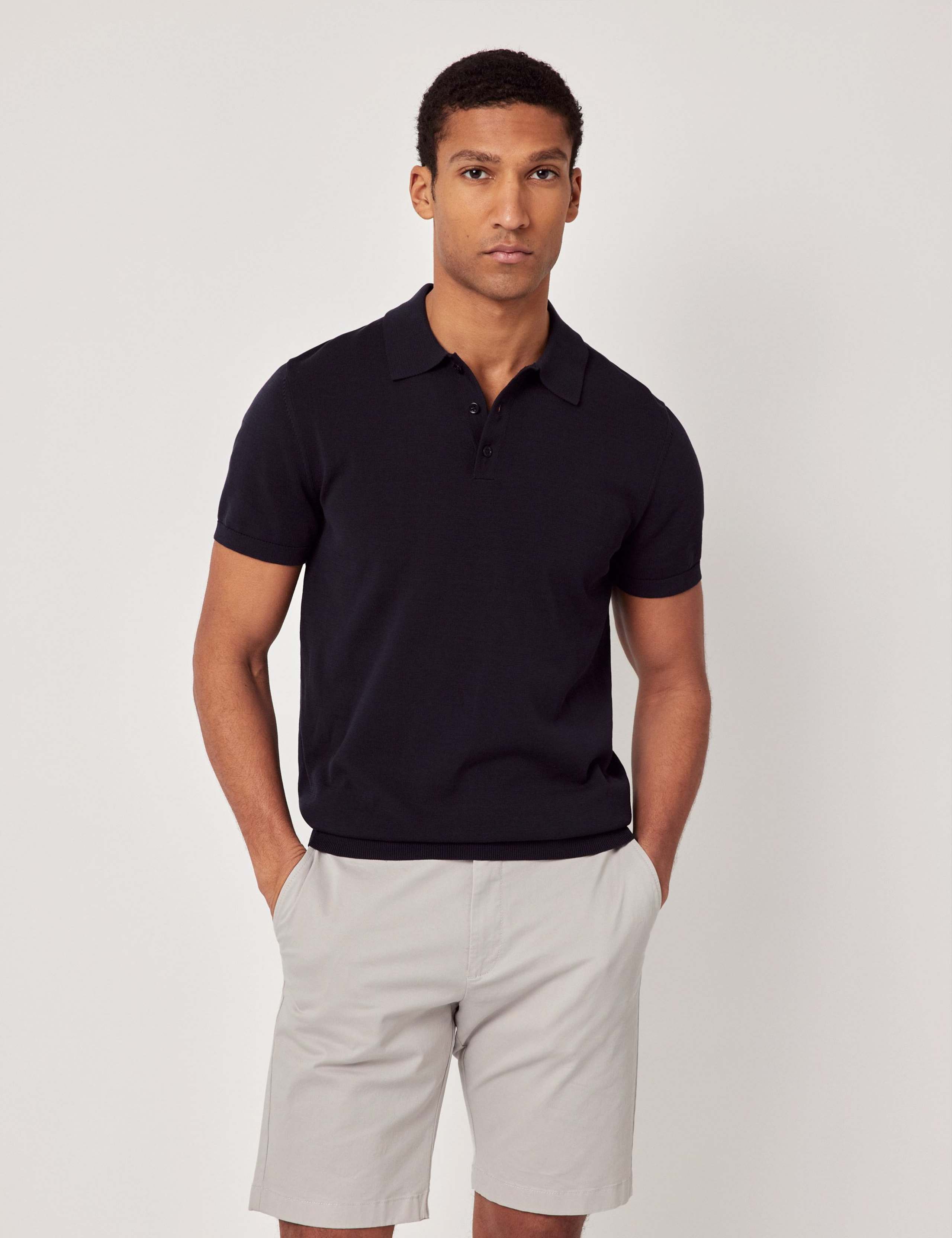 Pure Cotton Knitted Polo Shirt