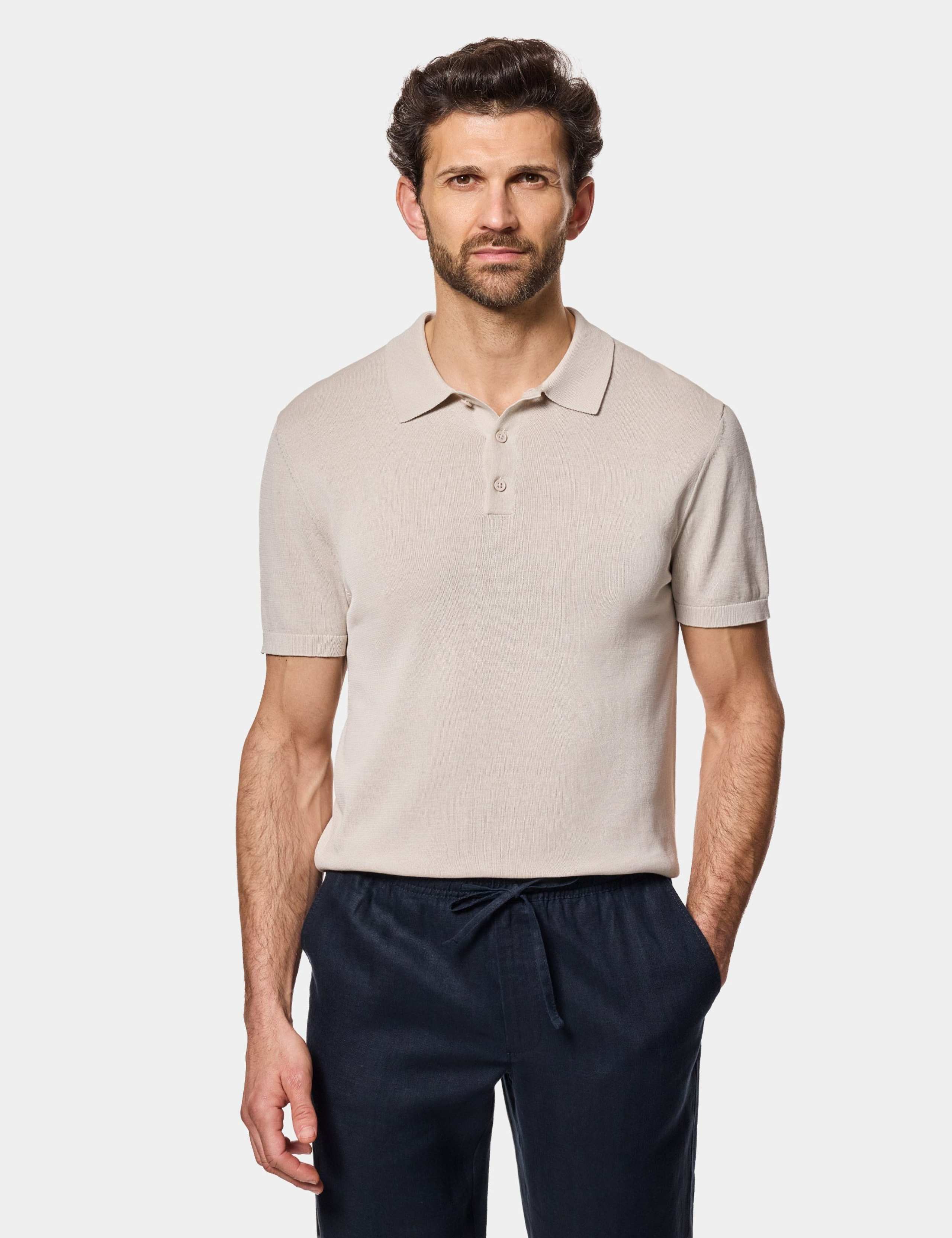 Pure Cotton Knitted Polo Shirt