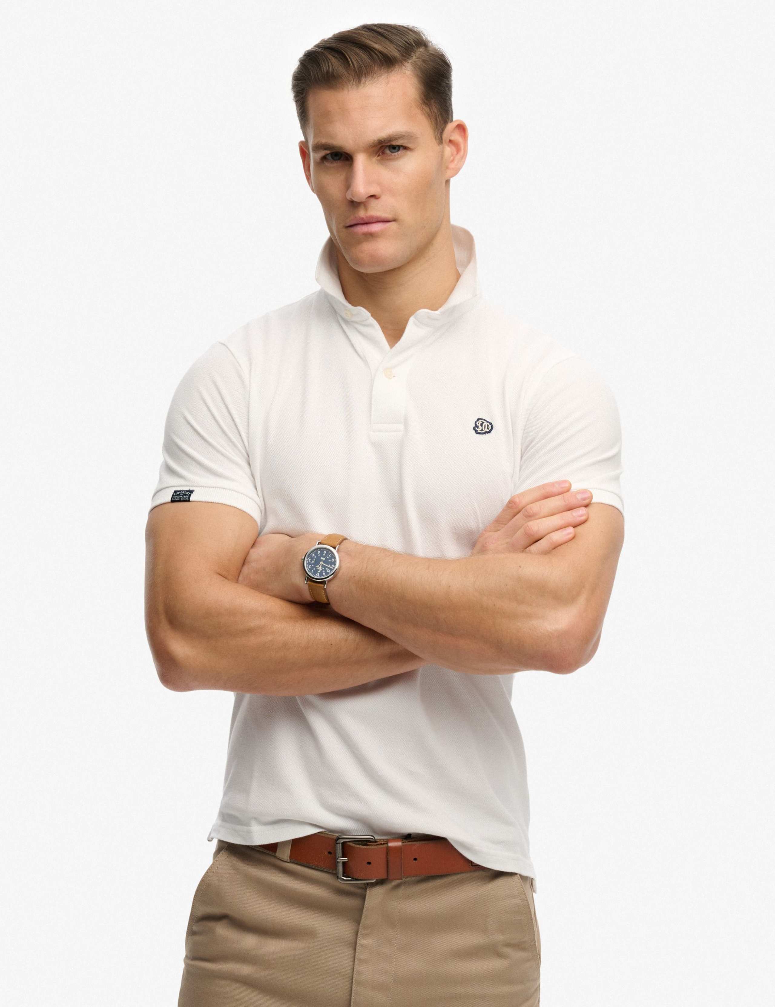 Pure Cotton Pique Logo Patch Polo Shirt