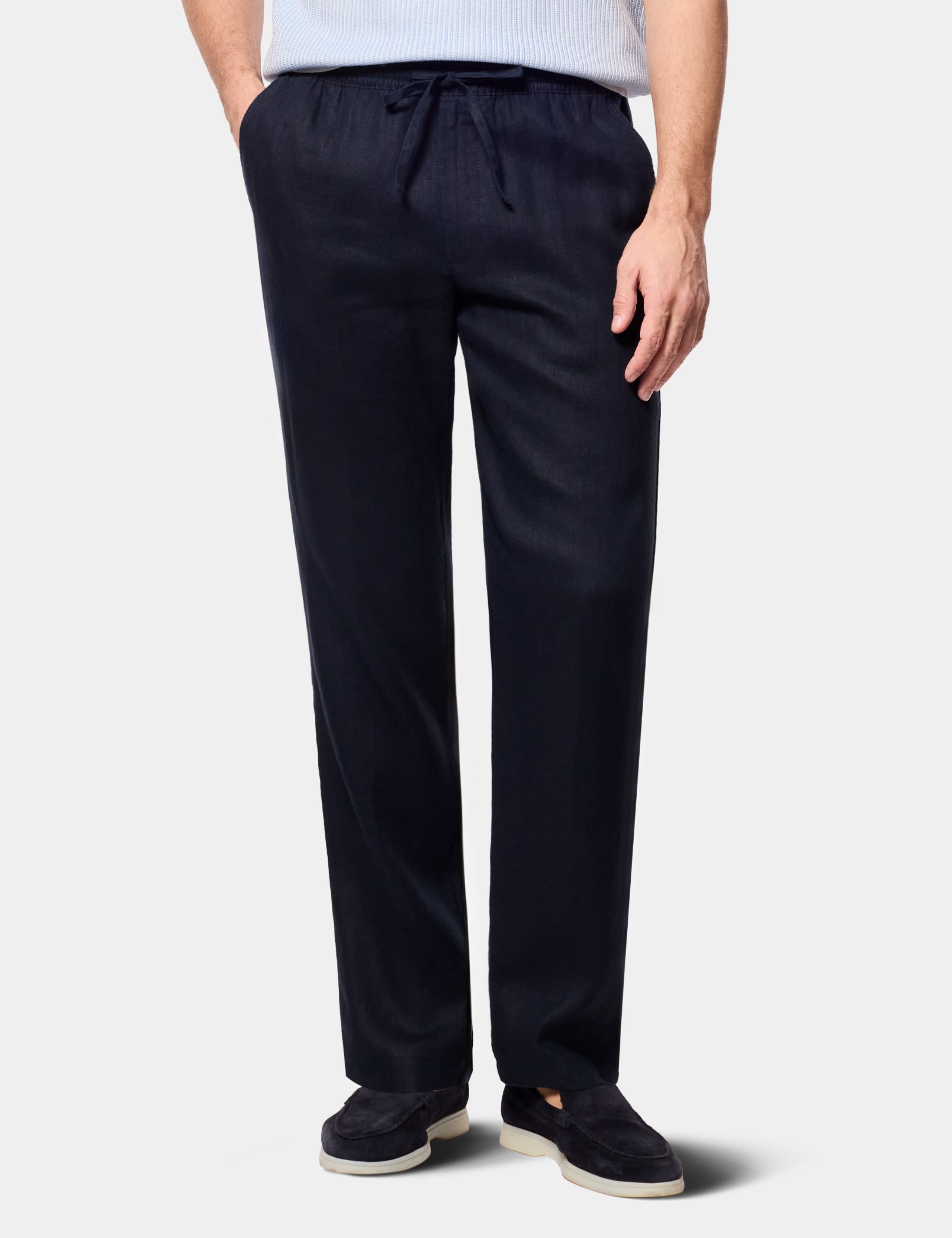 Regular Fit Pure Linen Lightweight Trousers