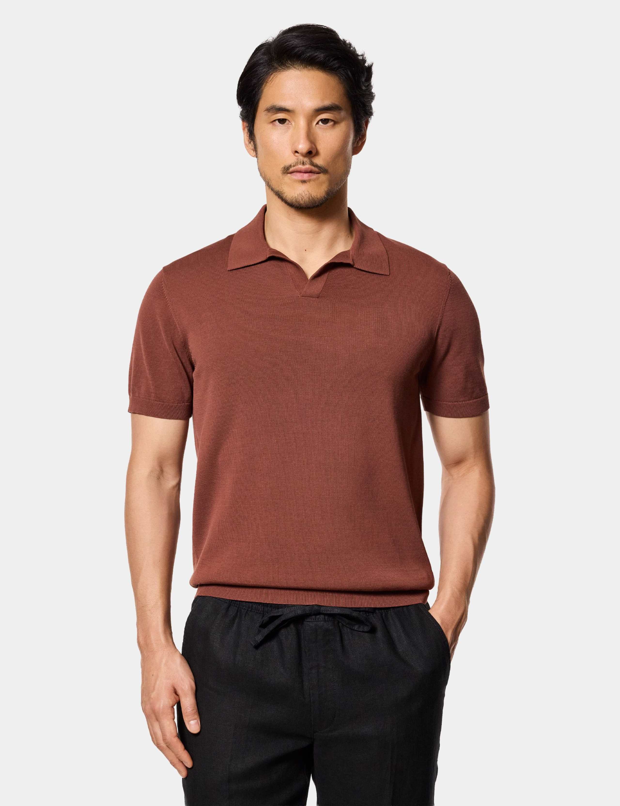Pure Cotton Knitted Polo Shirt