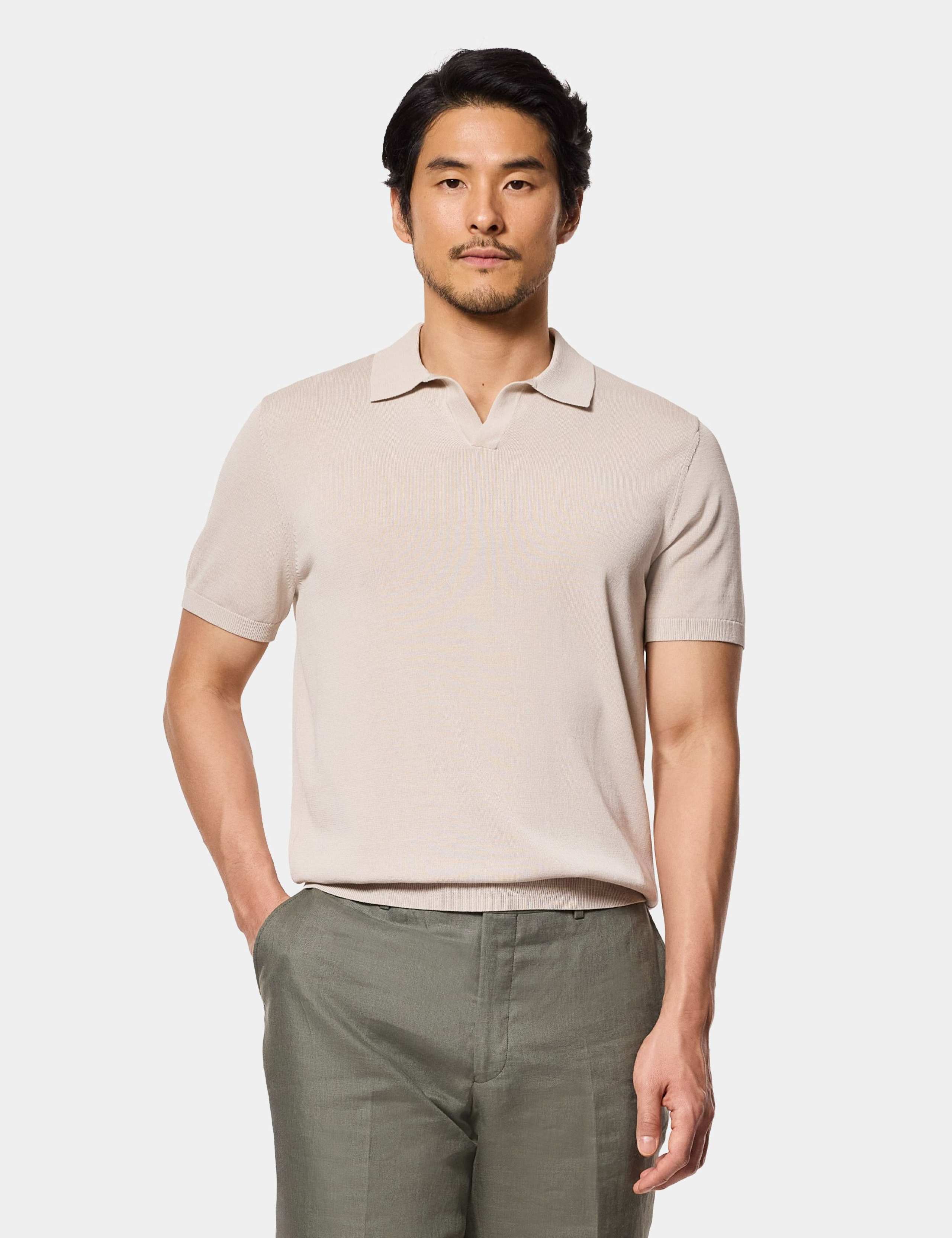 Pure Cotton Knitted Polo Shirt