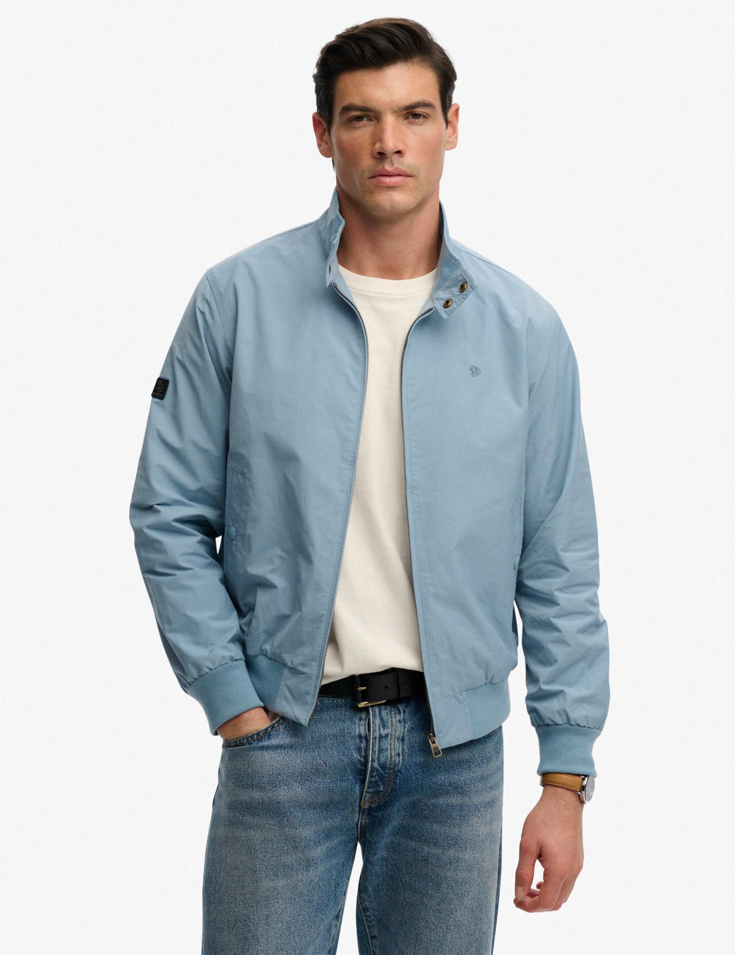 Cotton Blend Harrington Jacket