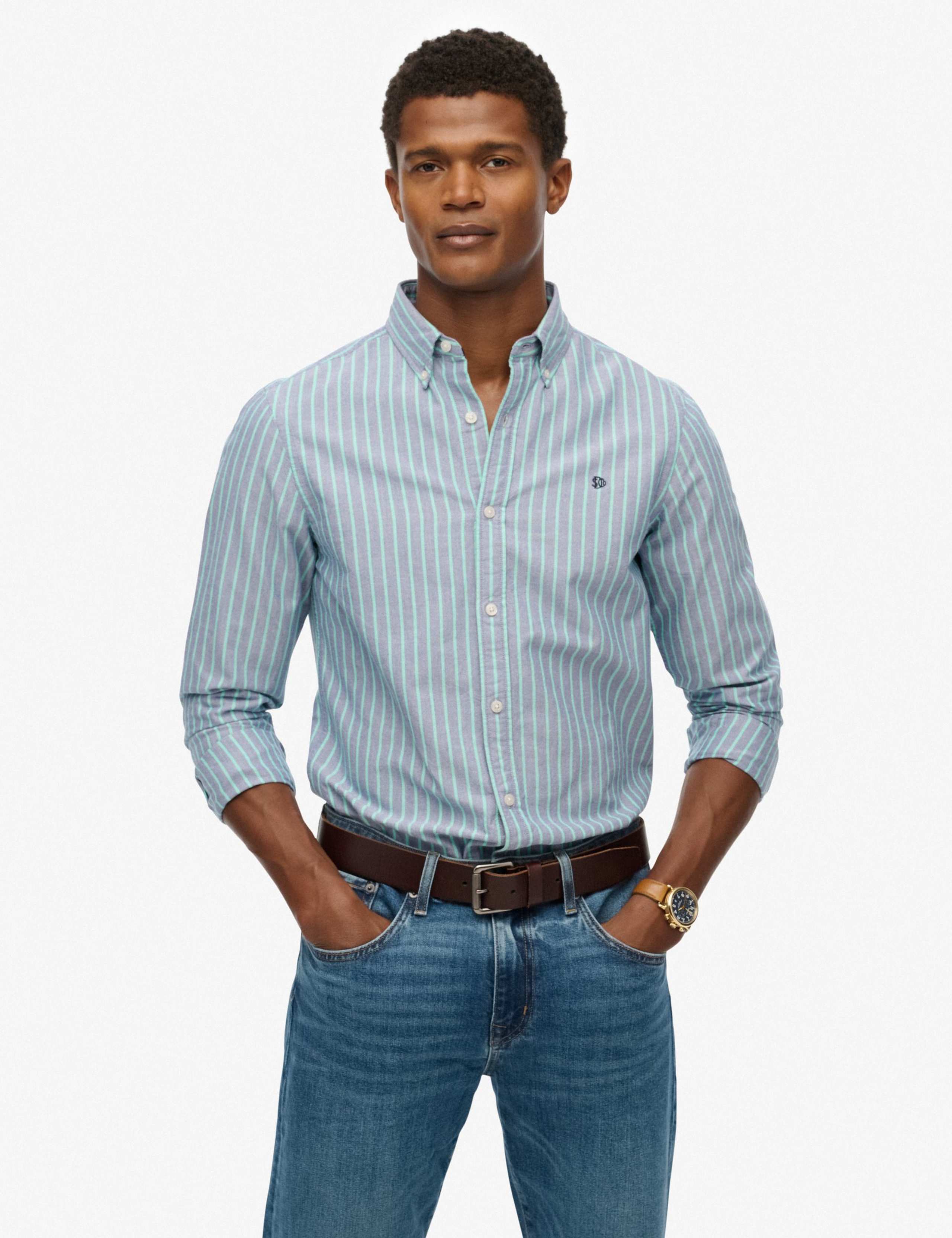 Pure Cotton Striped Oxford Shirt