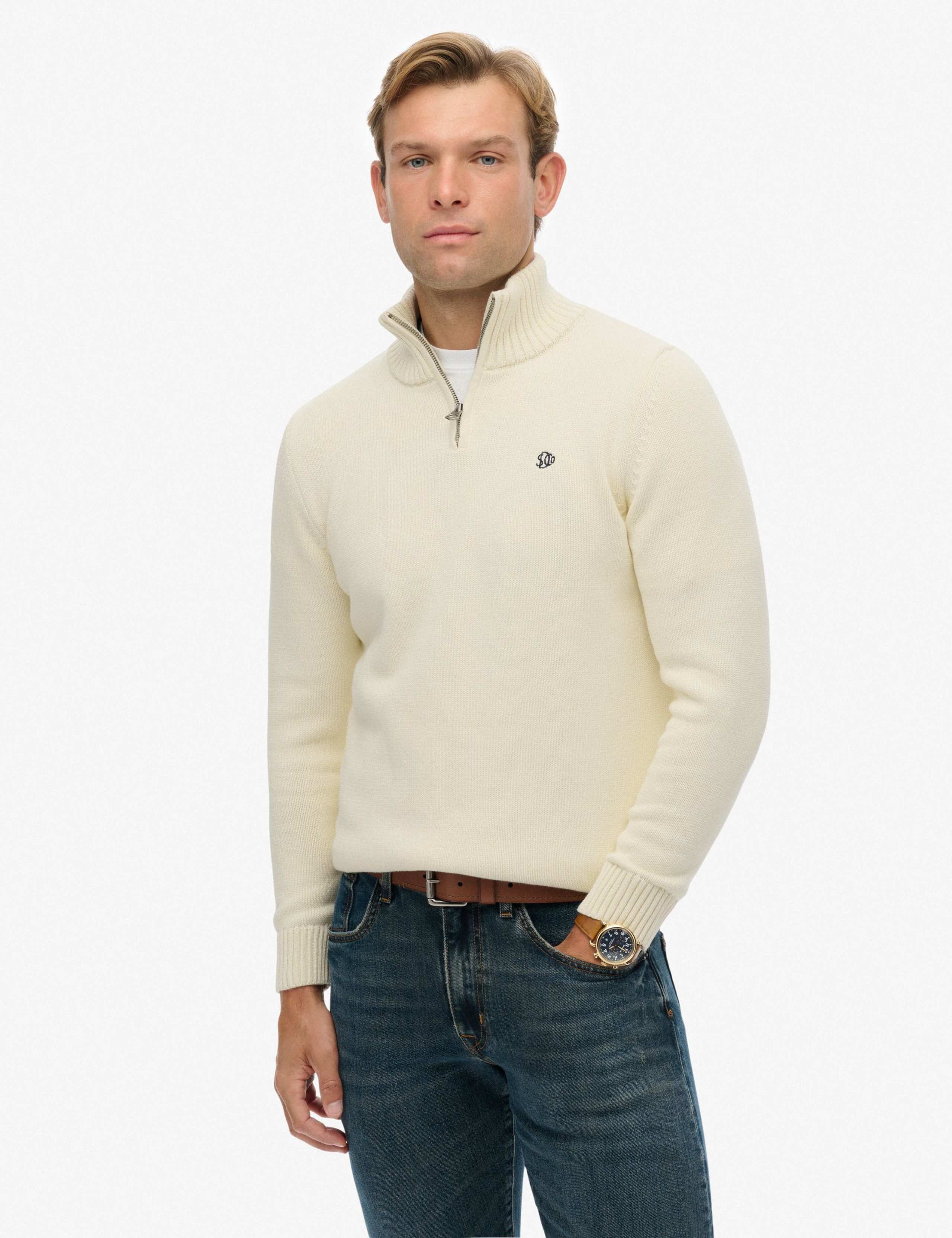 Pure Cotton Half Zip Jumper