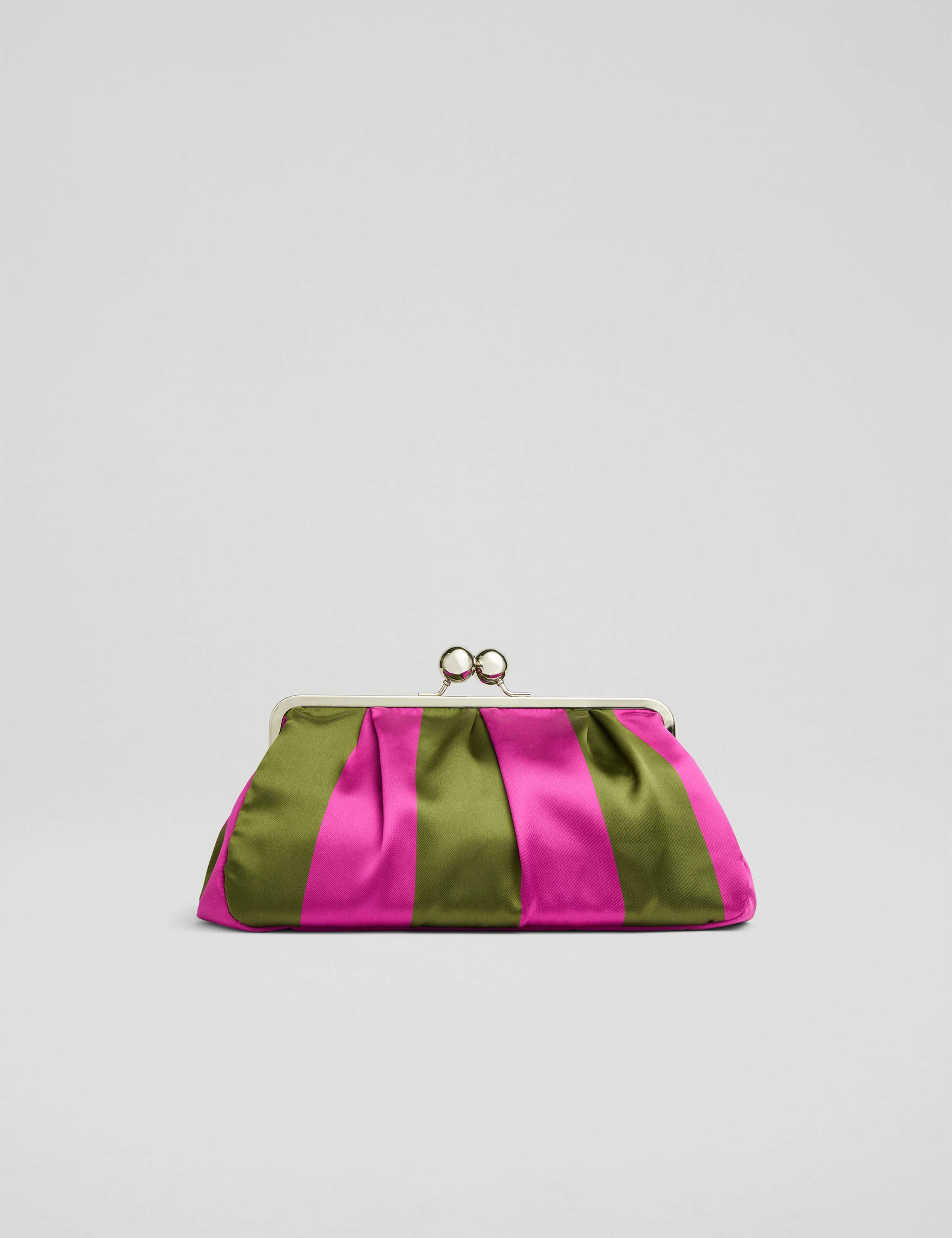 Striped Chain Strap Clutch Bag