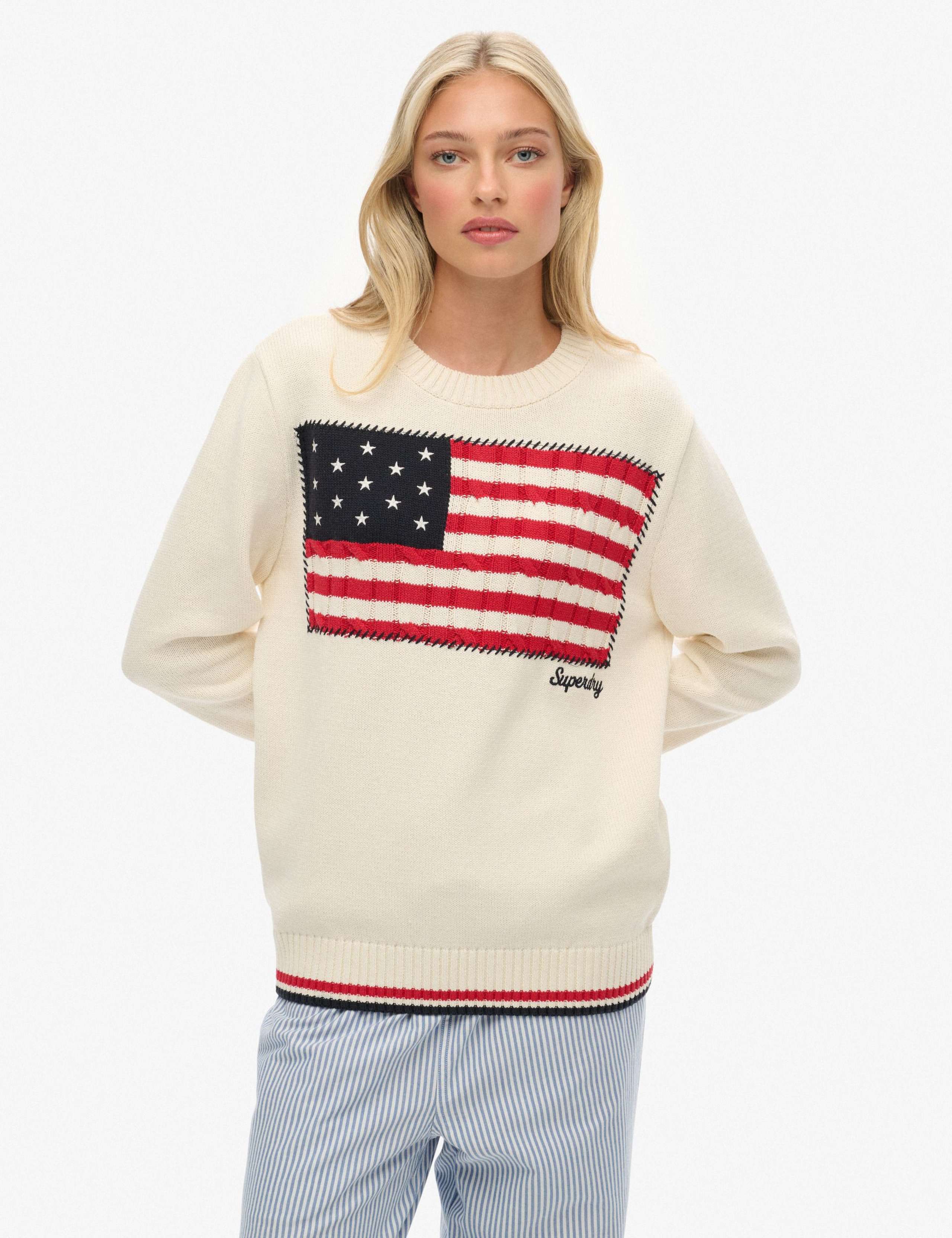 Cotton Rich Americana Flag Relaxed Jumper