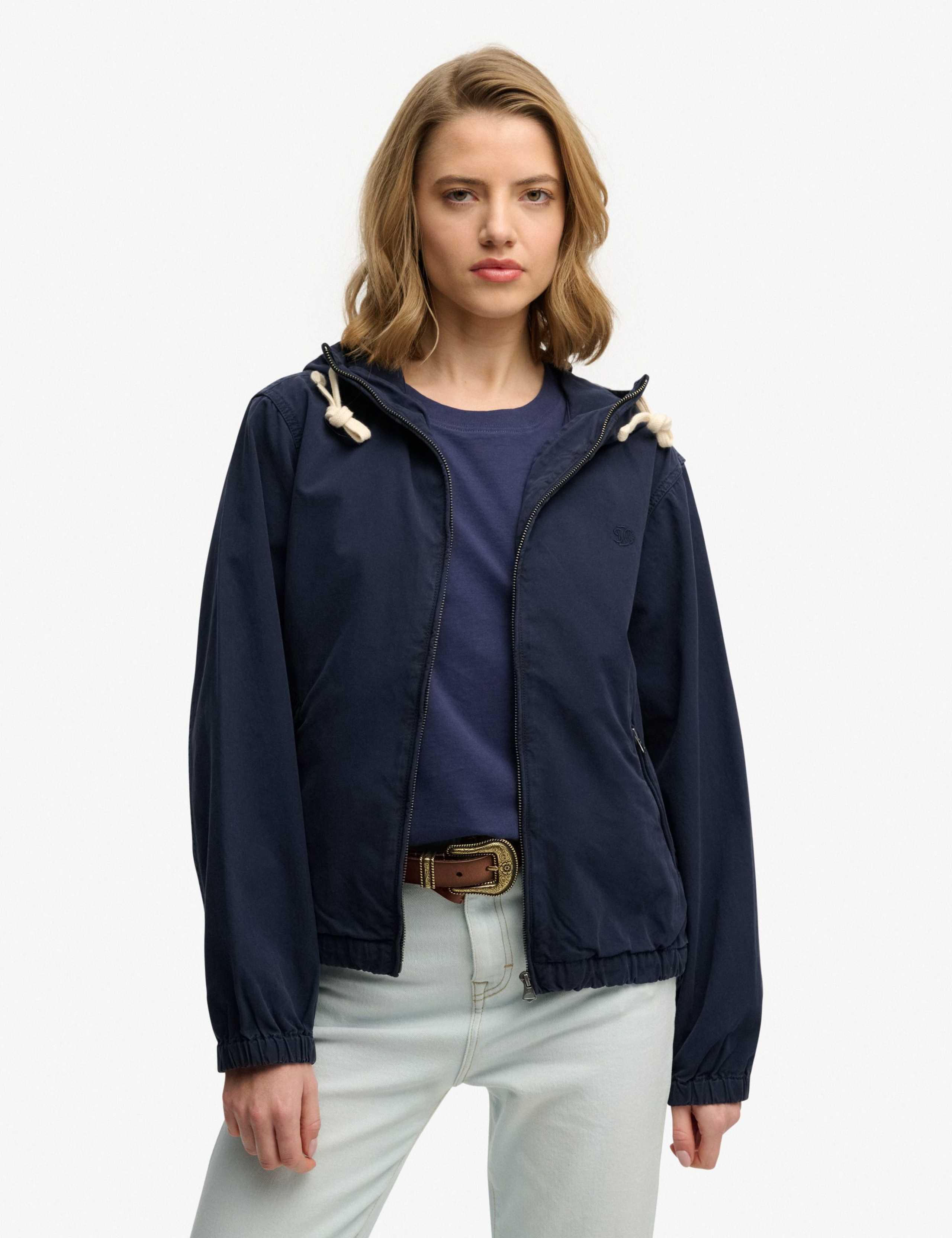 Pure Cotton Twill Hooded Utility Jacket