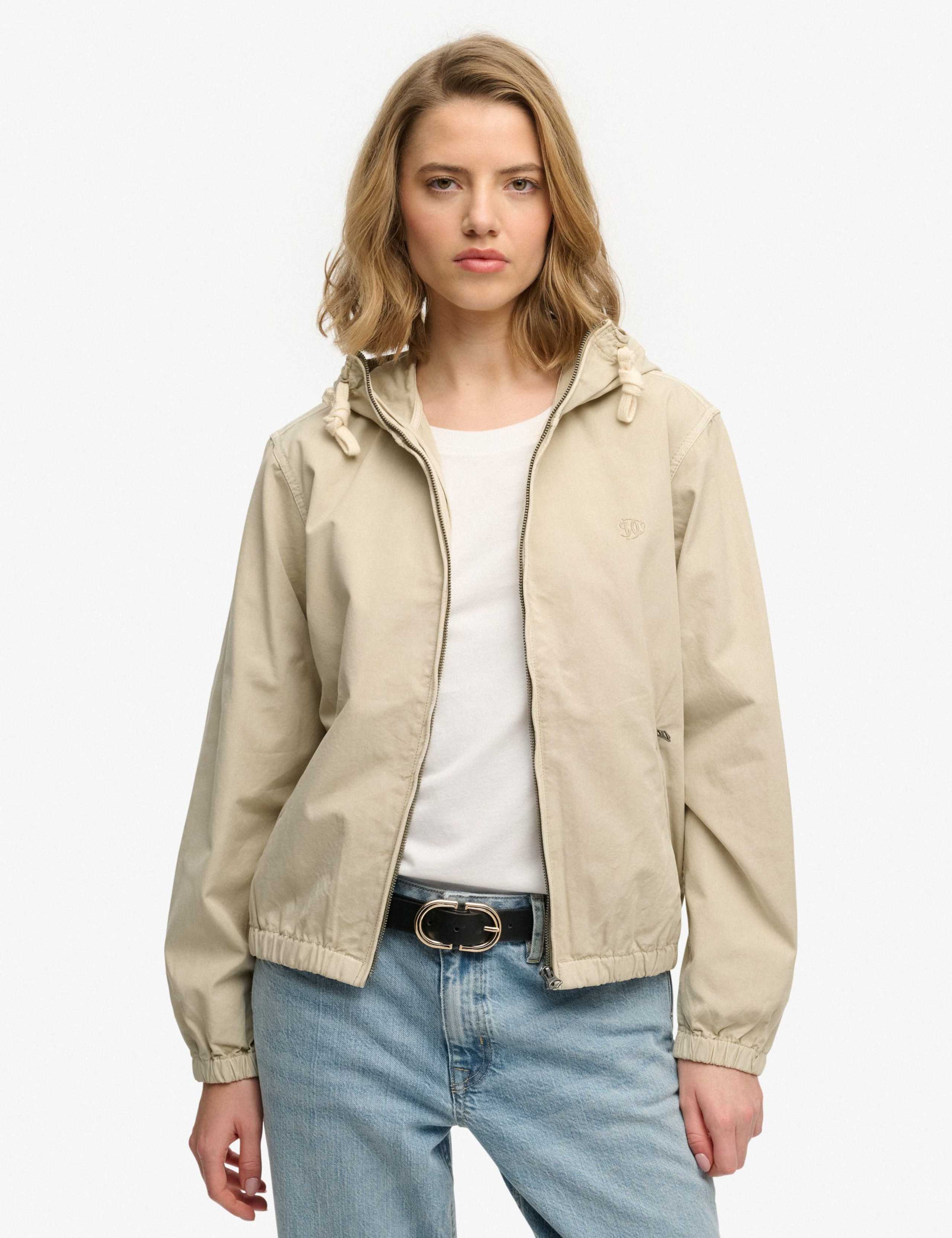 Pure Cotton Twill Hooded Utility Jacket