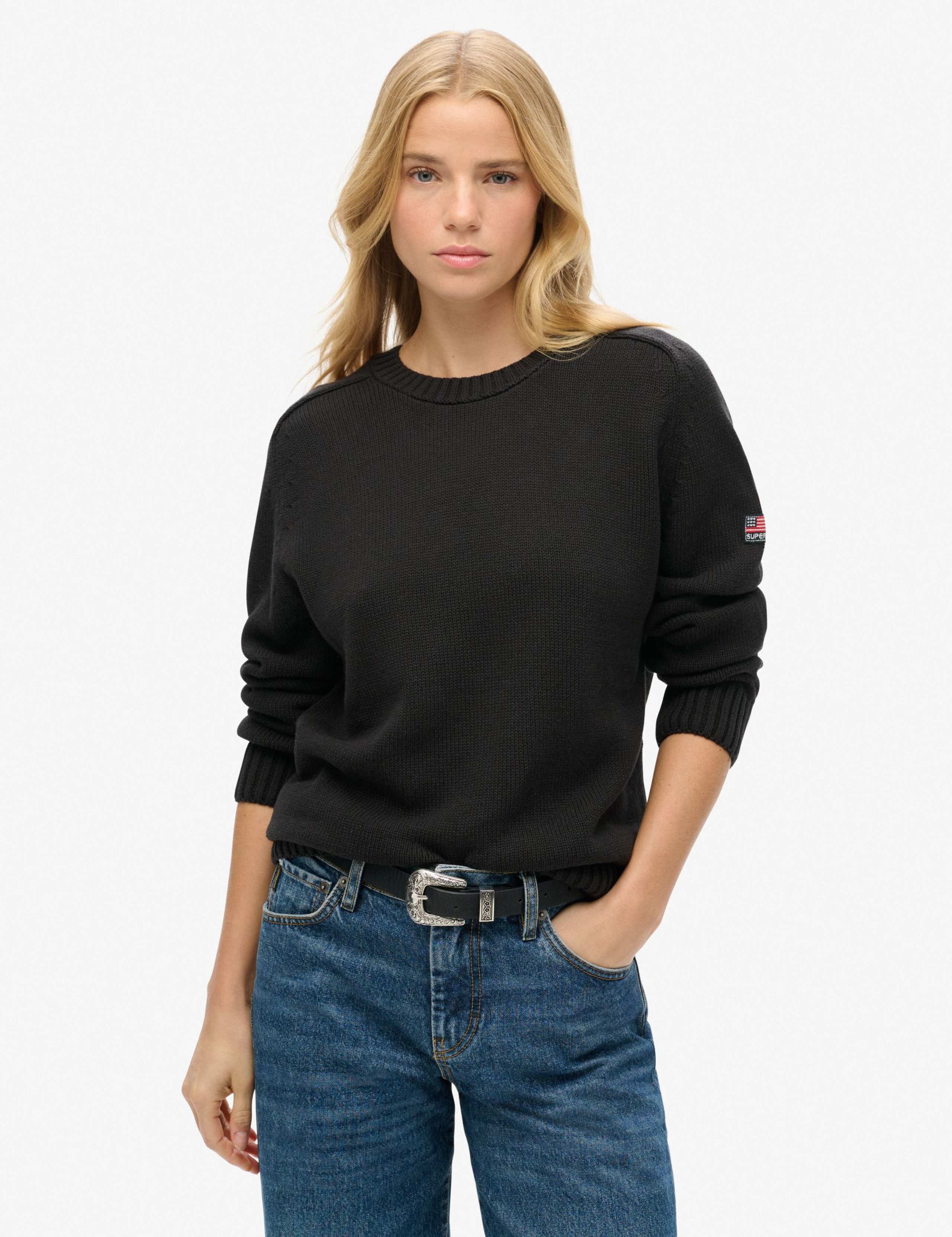 Pure Cotton Crew Neck Relaxed Jumper