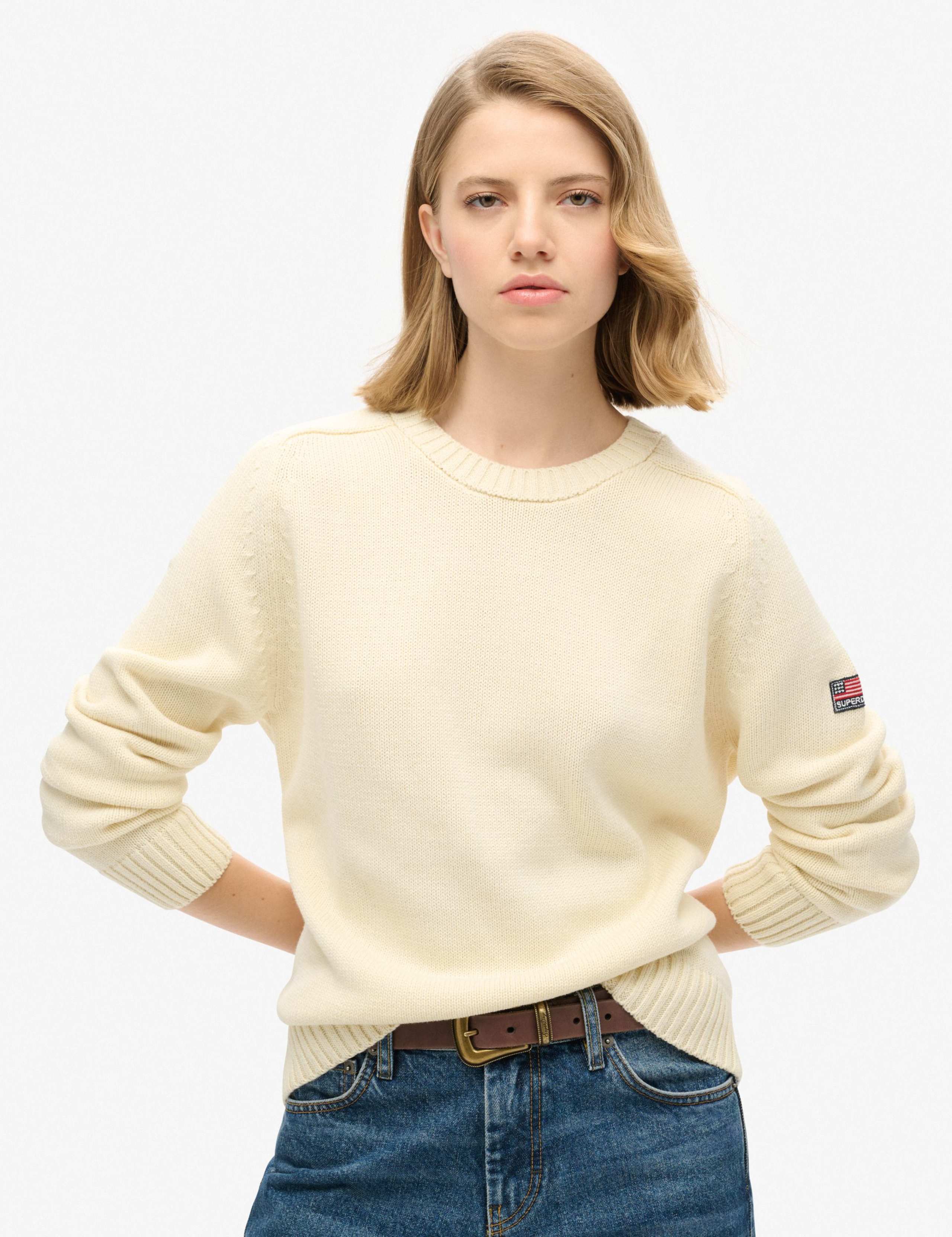 Pure Cotton Crew Neck Relaxed Jumper