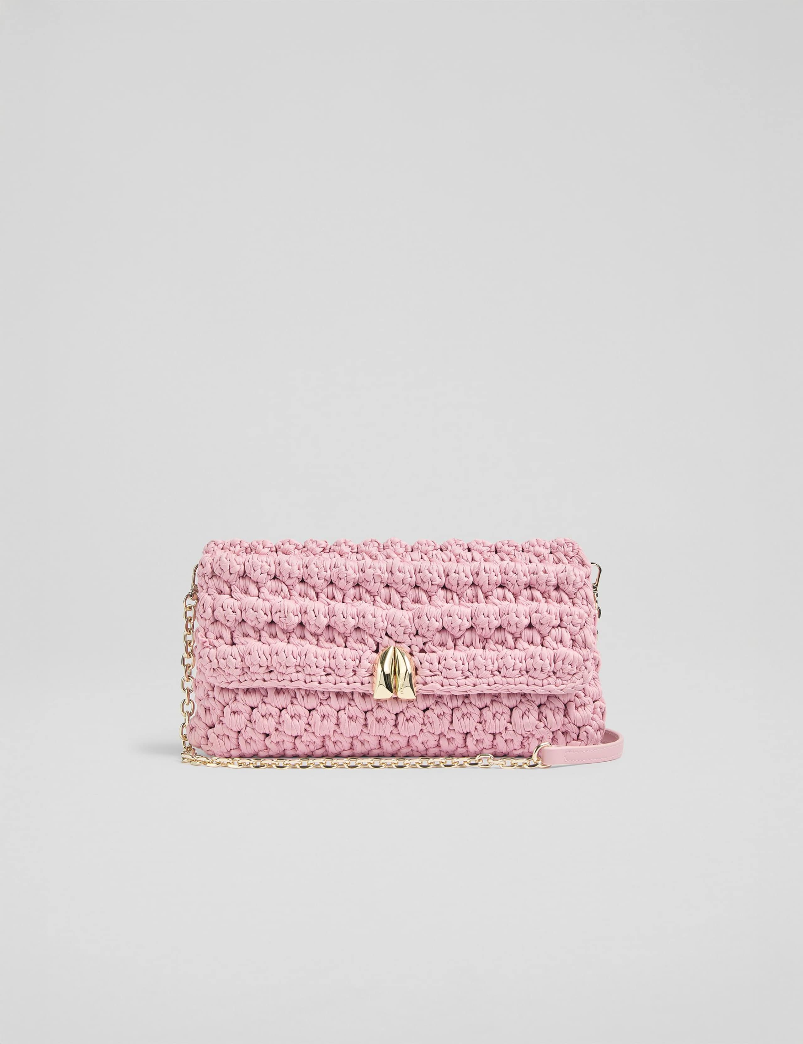 Crochet Woven Chain Strap Clutch Bag