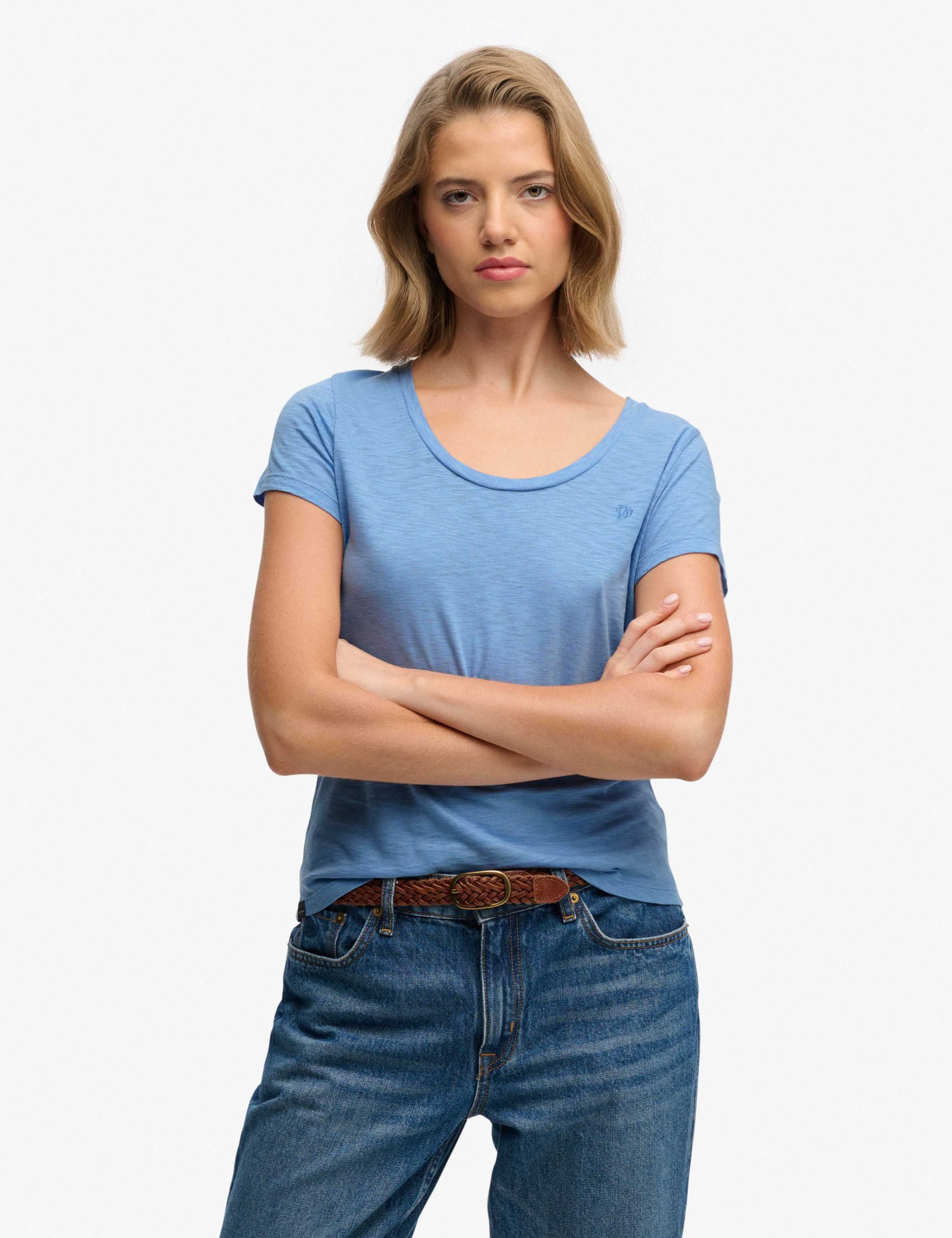 Pure Cotton Scoop Neck T-Shirt