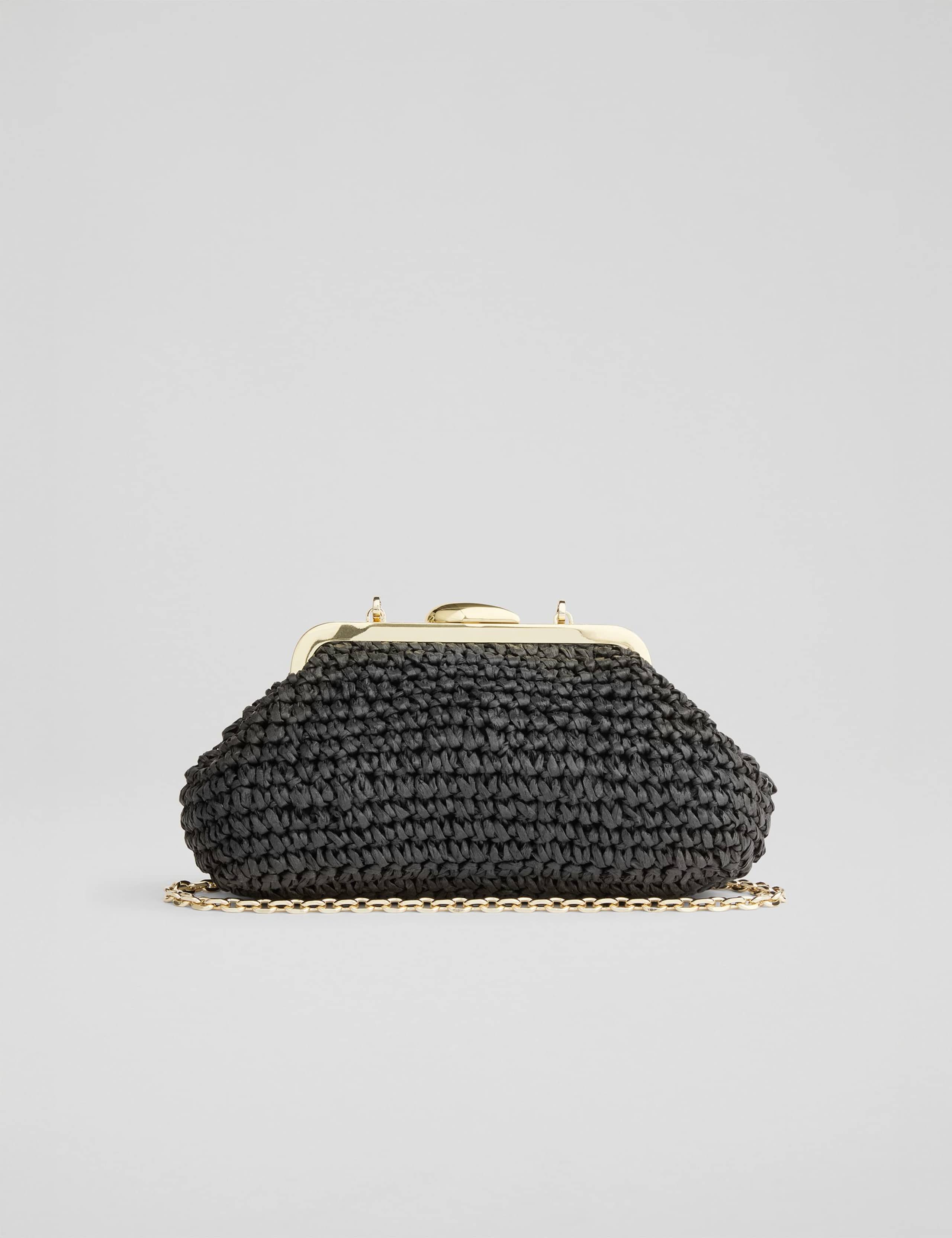 Woven Chain Strap Clutch Bag