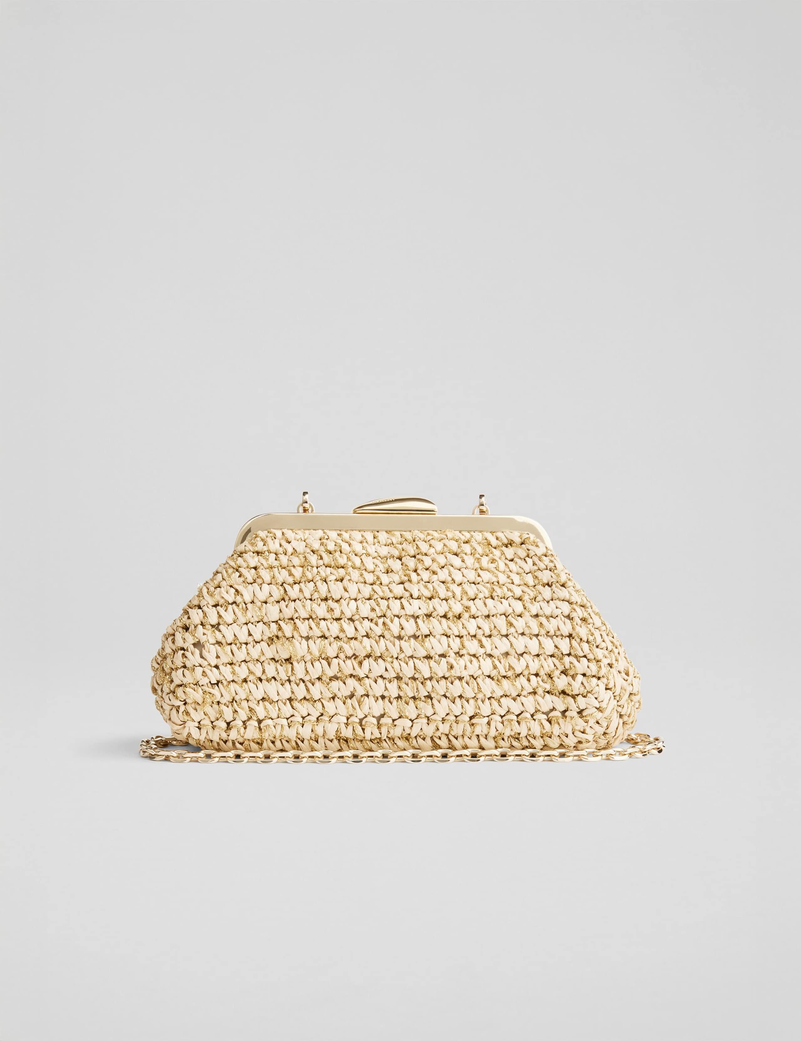 Woven Chain Strap Clutch Bag
