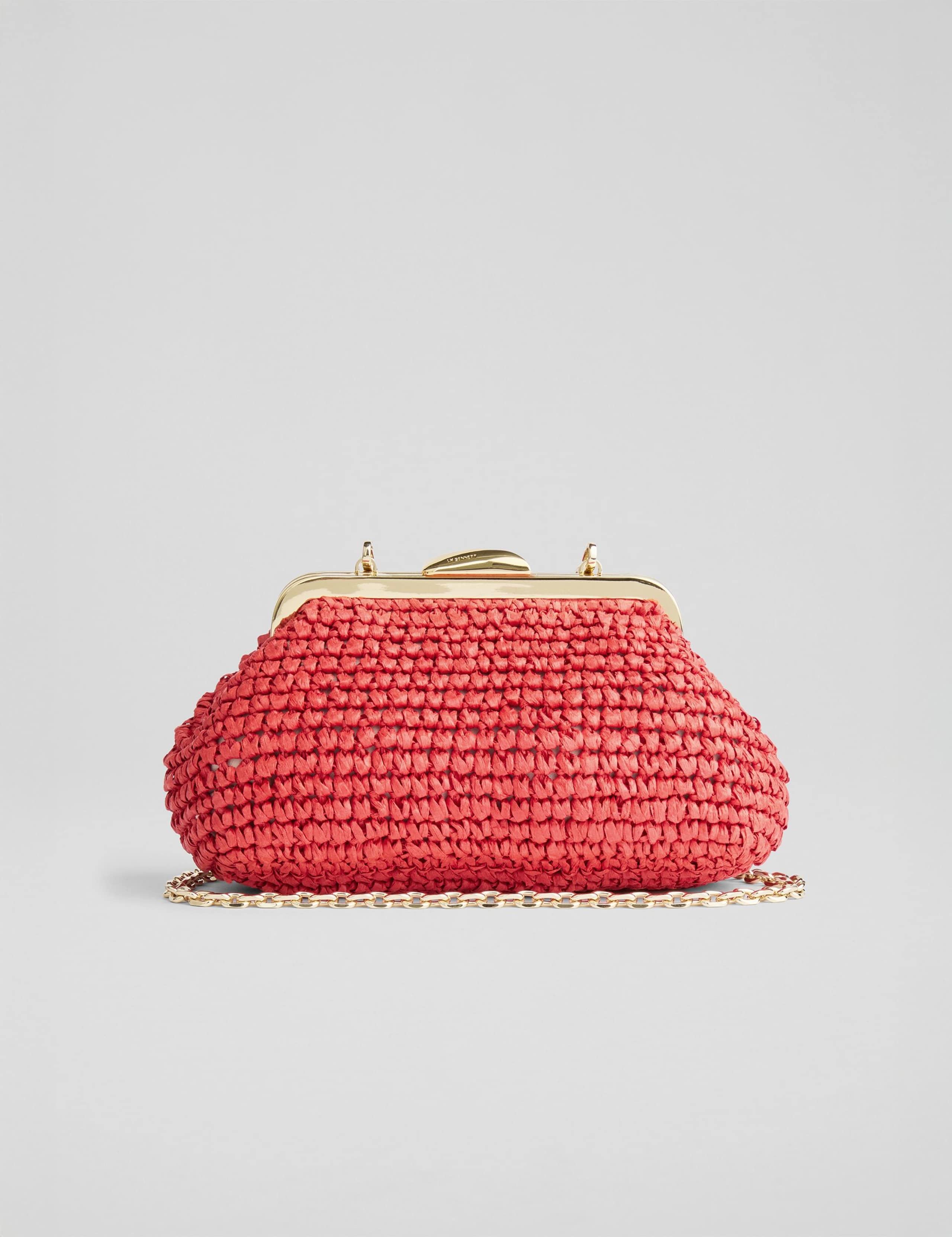 Woven Chain Strap Clutch Bag