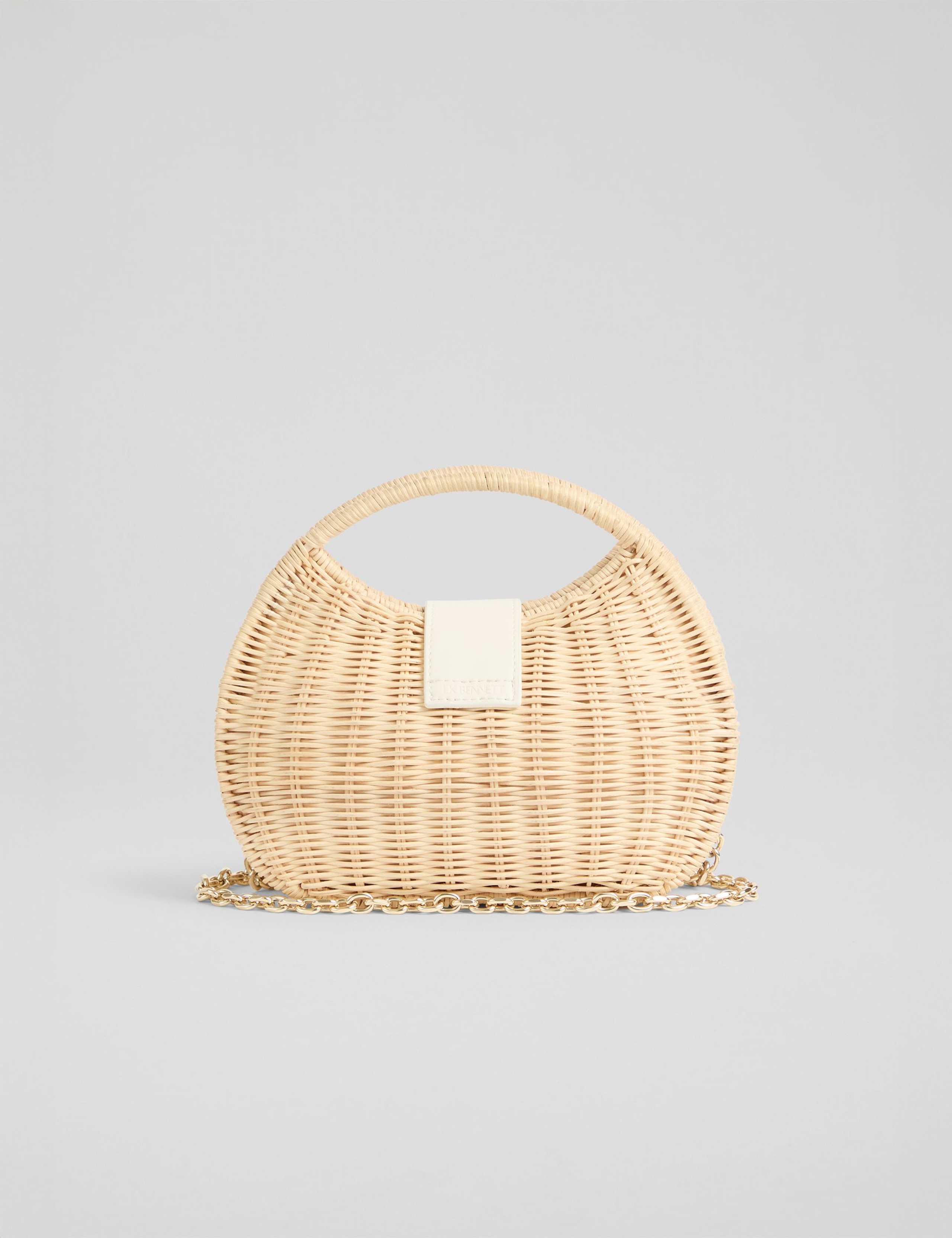 Rattan Box Chain Strap Grab Bag