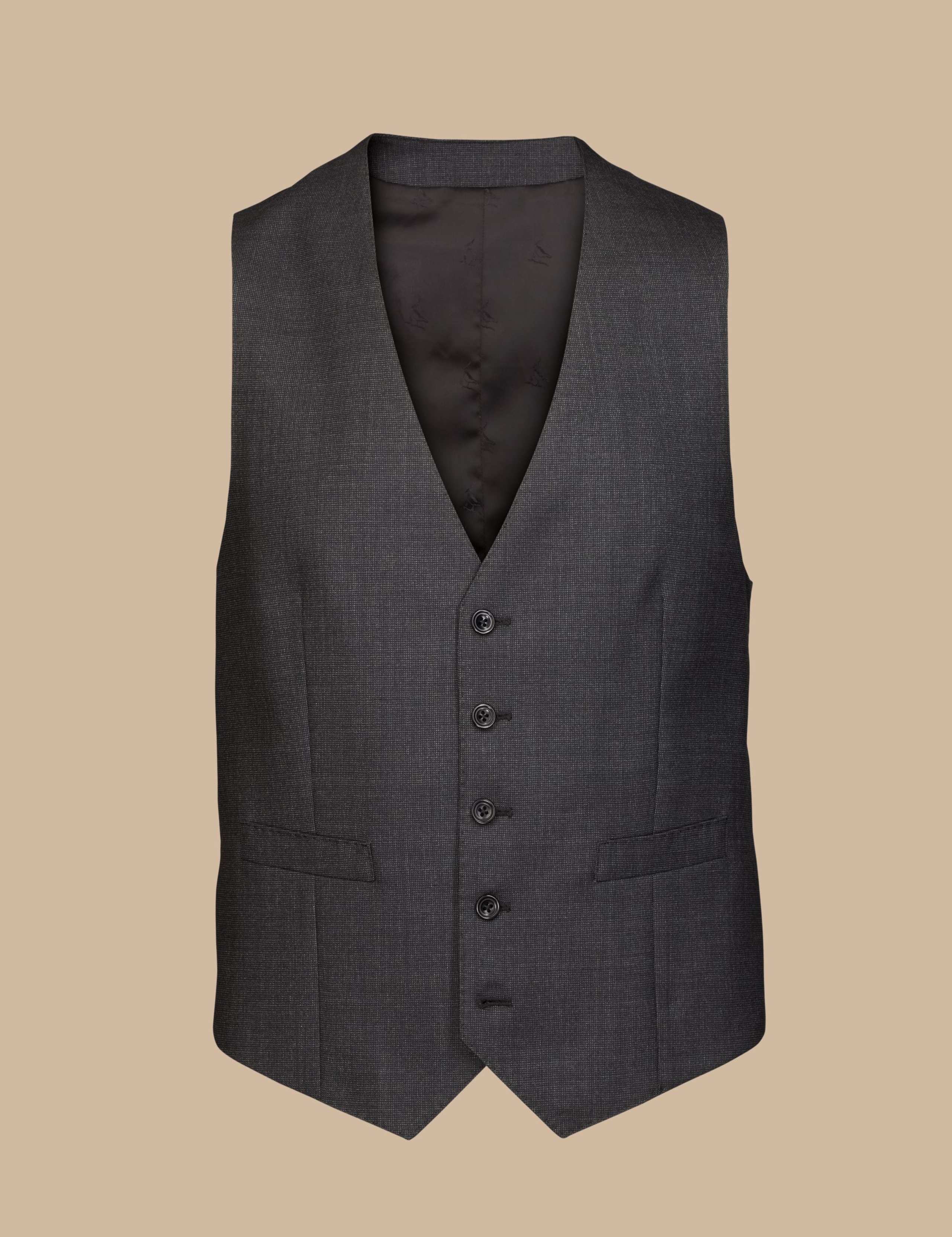 Regular Fit Pure Wool Textured Waistcoat
