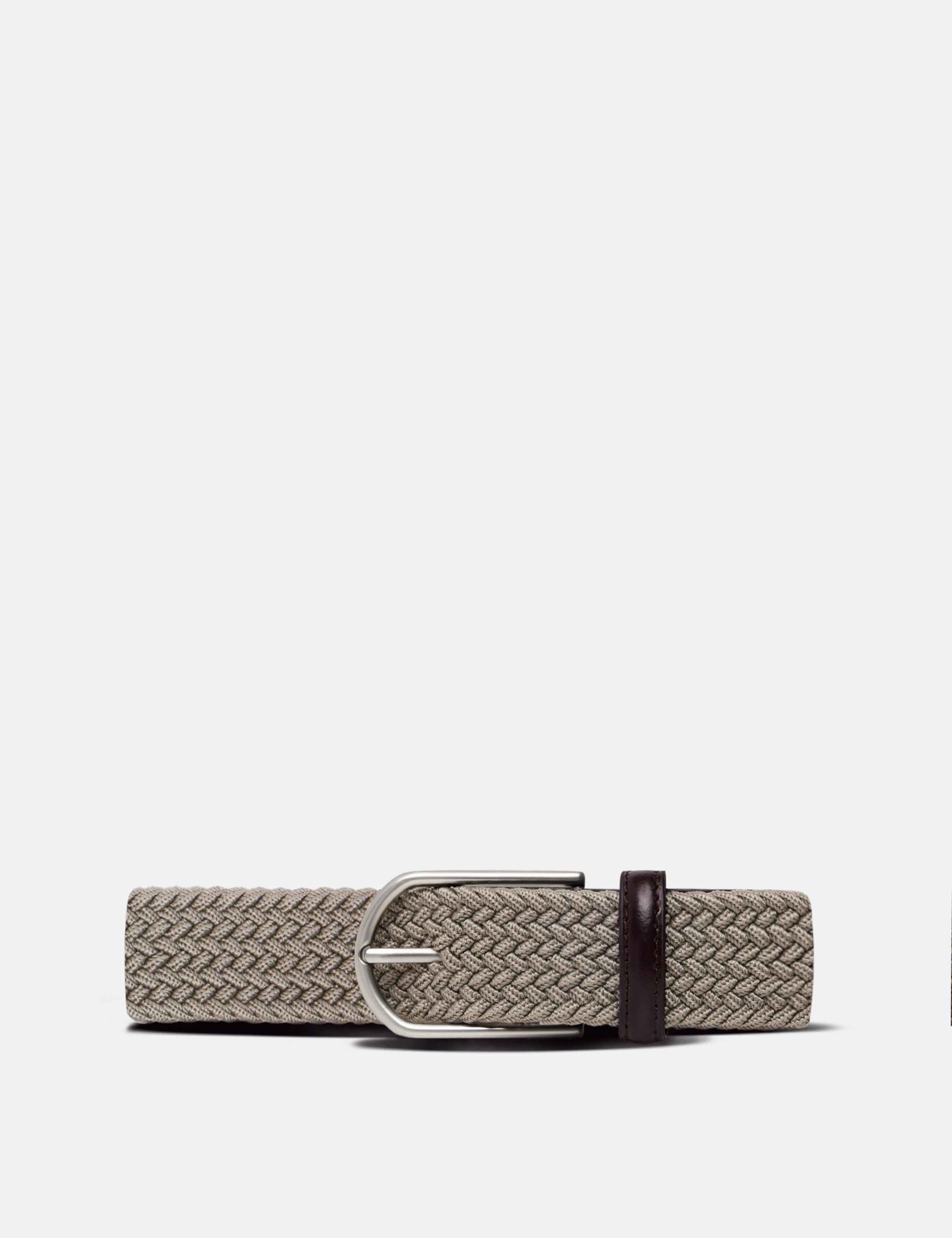 Leather Braided Stretch Belt