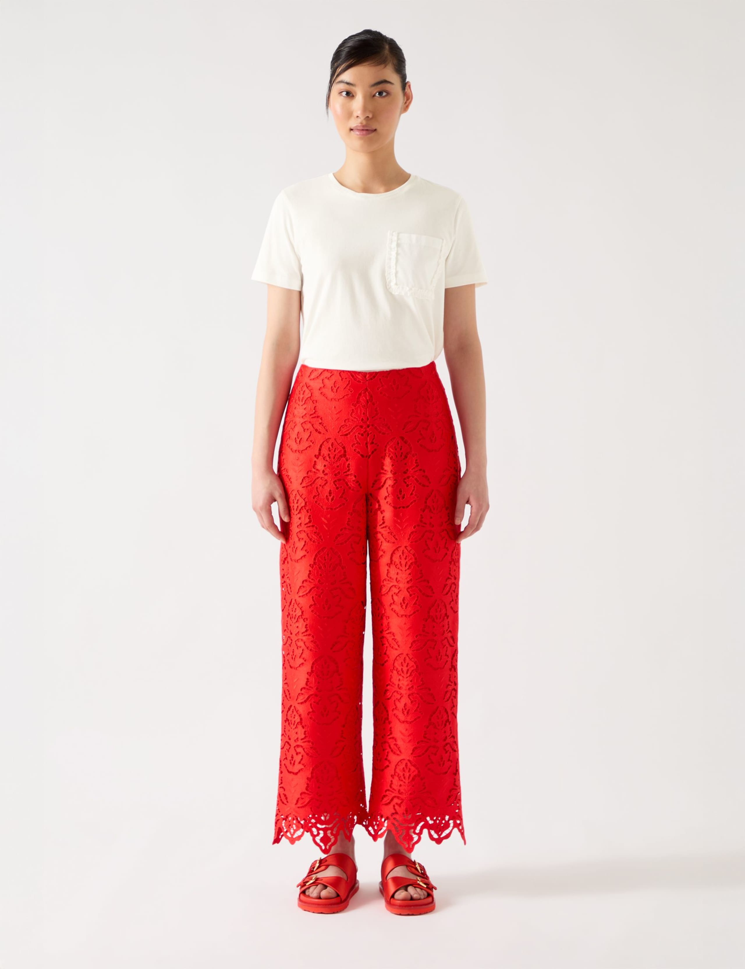 Pure Cotton Frill Detail Pocket T-Shirt