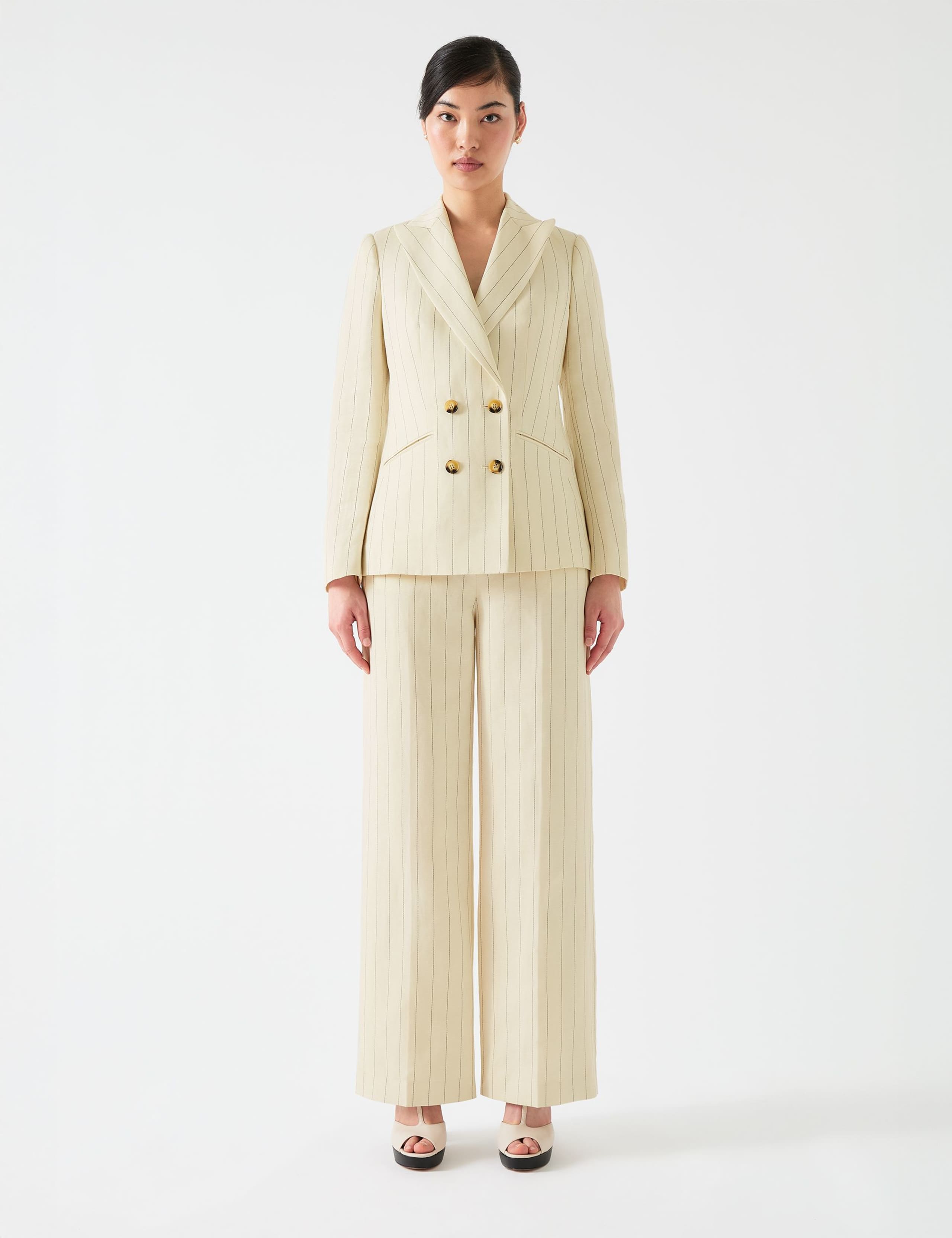Striped Straight Leg Trousers